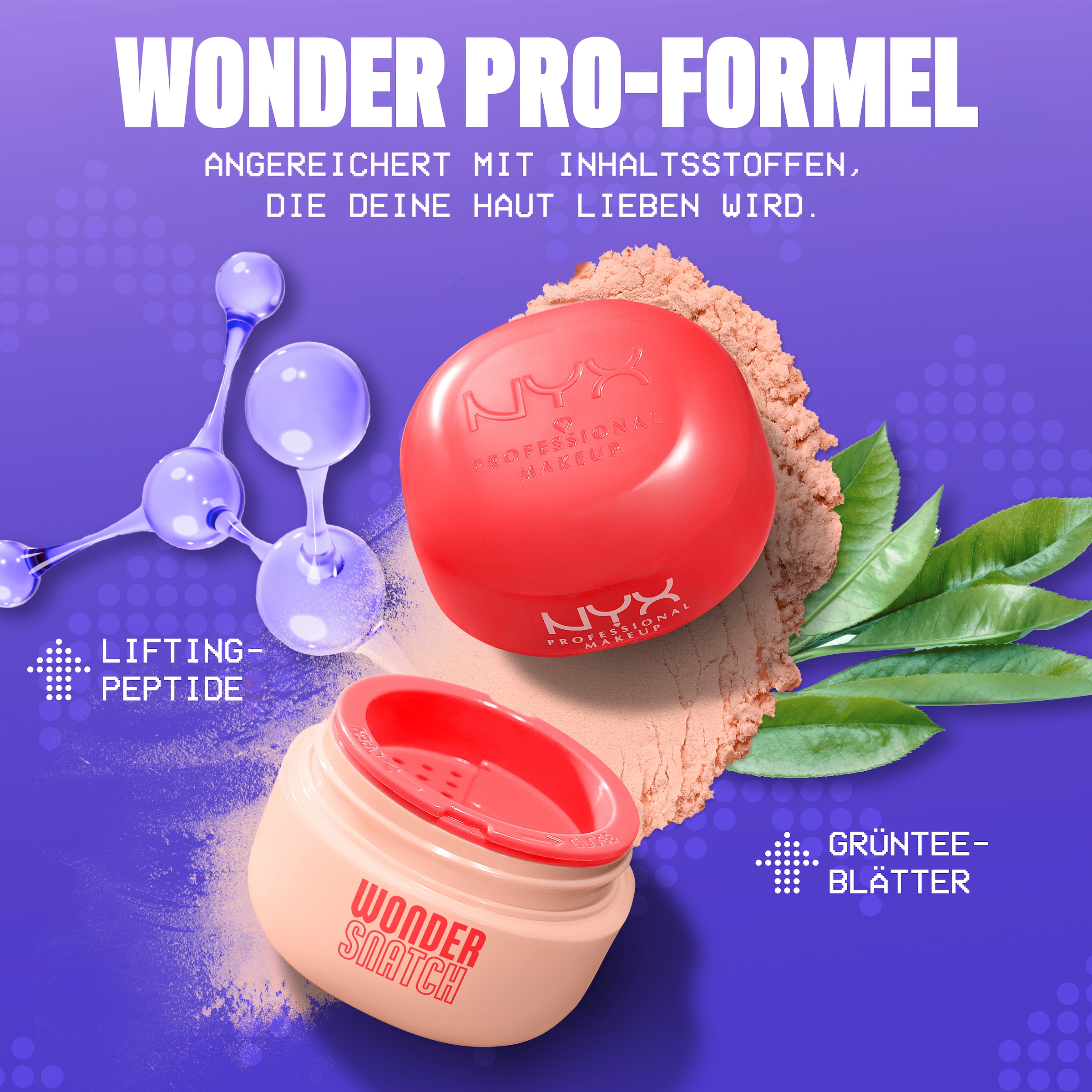 NYX Puder »NYX Professional Makeup Wonder Snatch Powder« angereichert mit grünem Tee für den antioxidativen Glow gesunder Haut