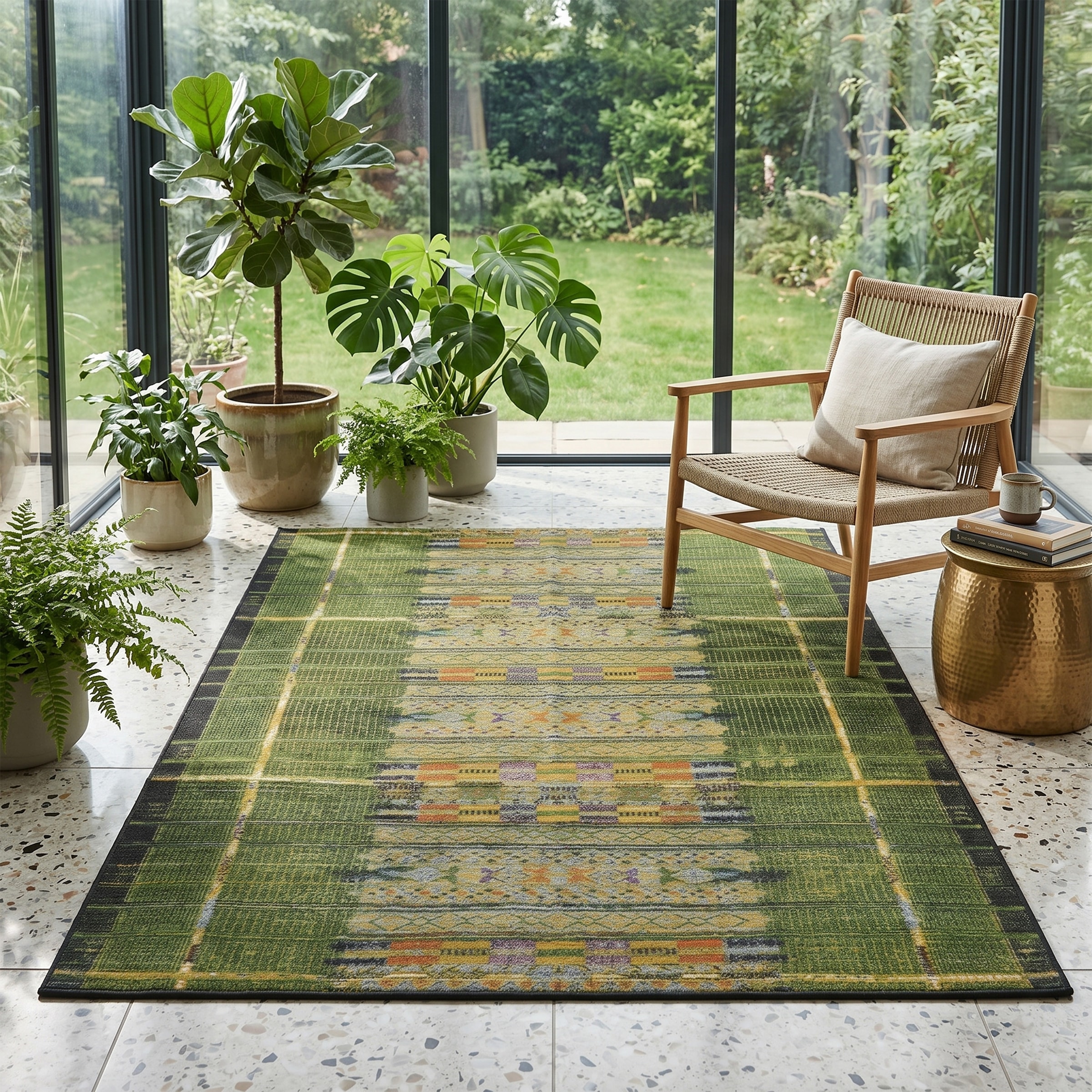 Gino Falcone Teppich »Outdoor-Africa 38« rechteckig 5 mm Höhe Flachgewebe, Ethno Style, In- und Outdoor geeignet