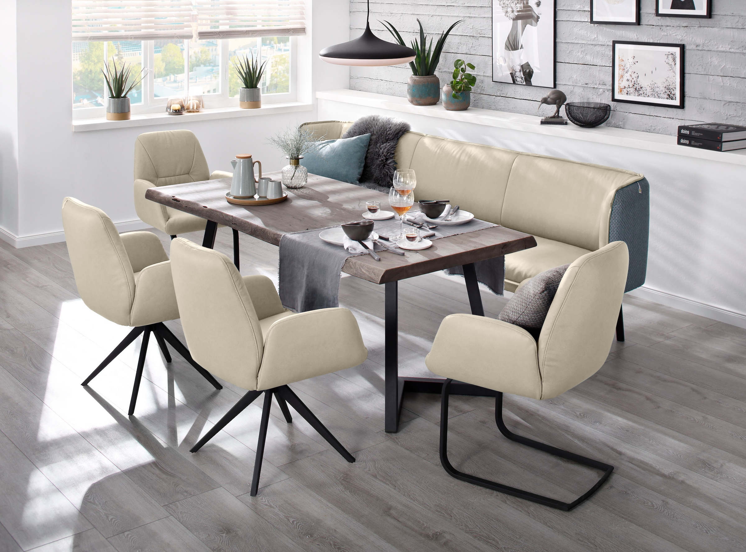 W.SCHILLIG Freischwinger »ole« (Set) 2 Stk.2er- oder 4er-Set, Gestell in Schwarz pulverbeschichtet