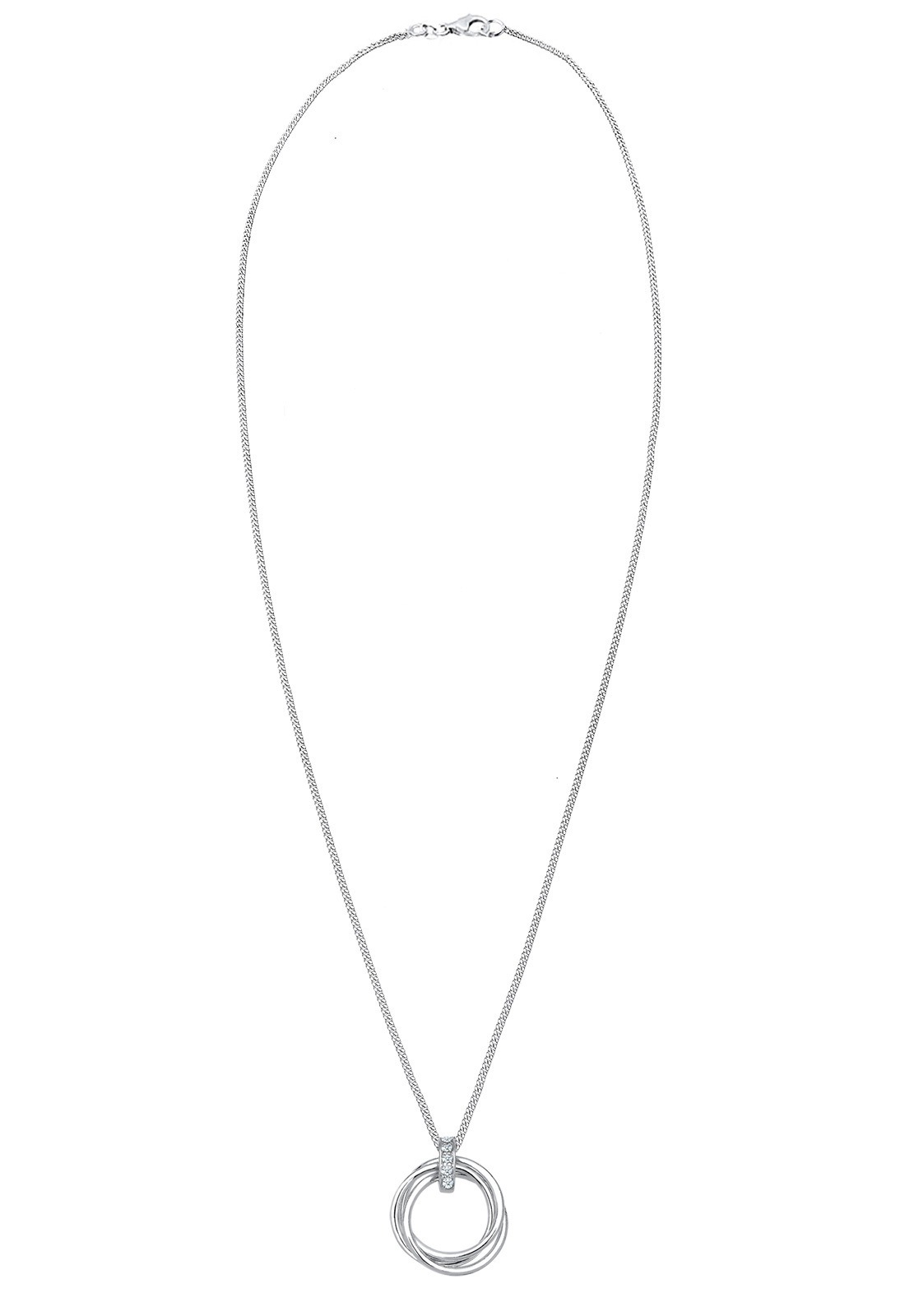 Elli DIAMONDS Silberkette »Halskette Kreis Trio Diamant (0.025 ct.) 925 Silber«