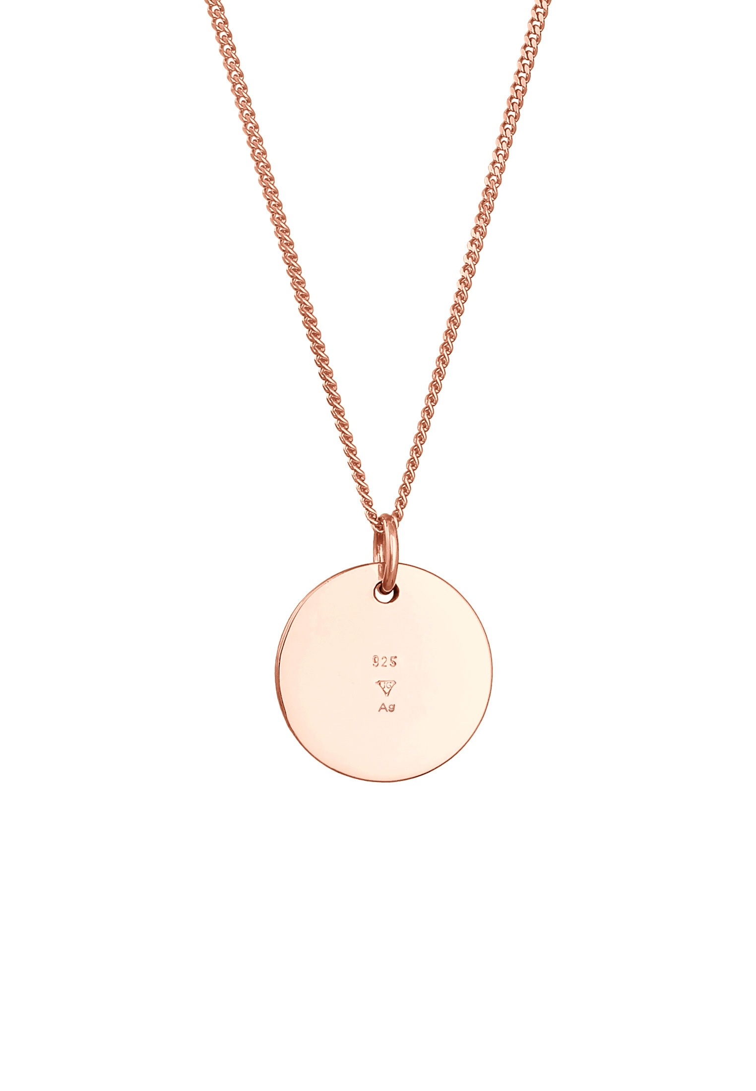 Elli Kette mit Anhänger »Halskette Basic Plättchen Panzerkette 925 Silber«