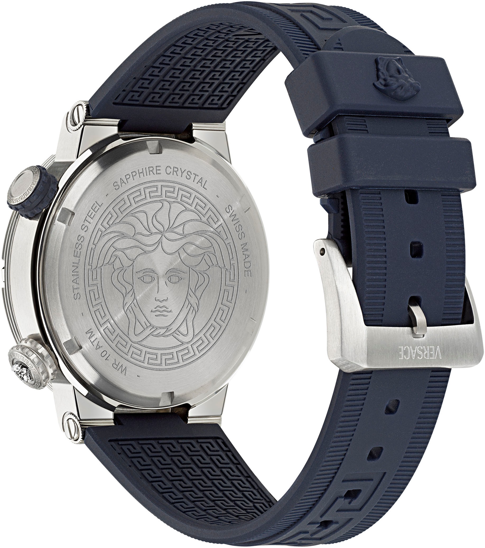Versace Chronograph »GRECA LOGO DIVER«, Quarzuhr, Armbanduhr, Herrenuhr, Datum, Stoppfunktion, Swiss Made