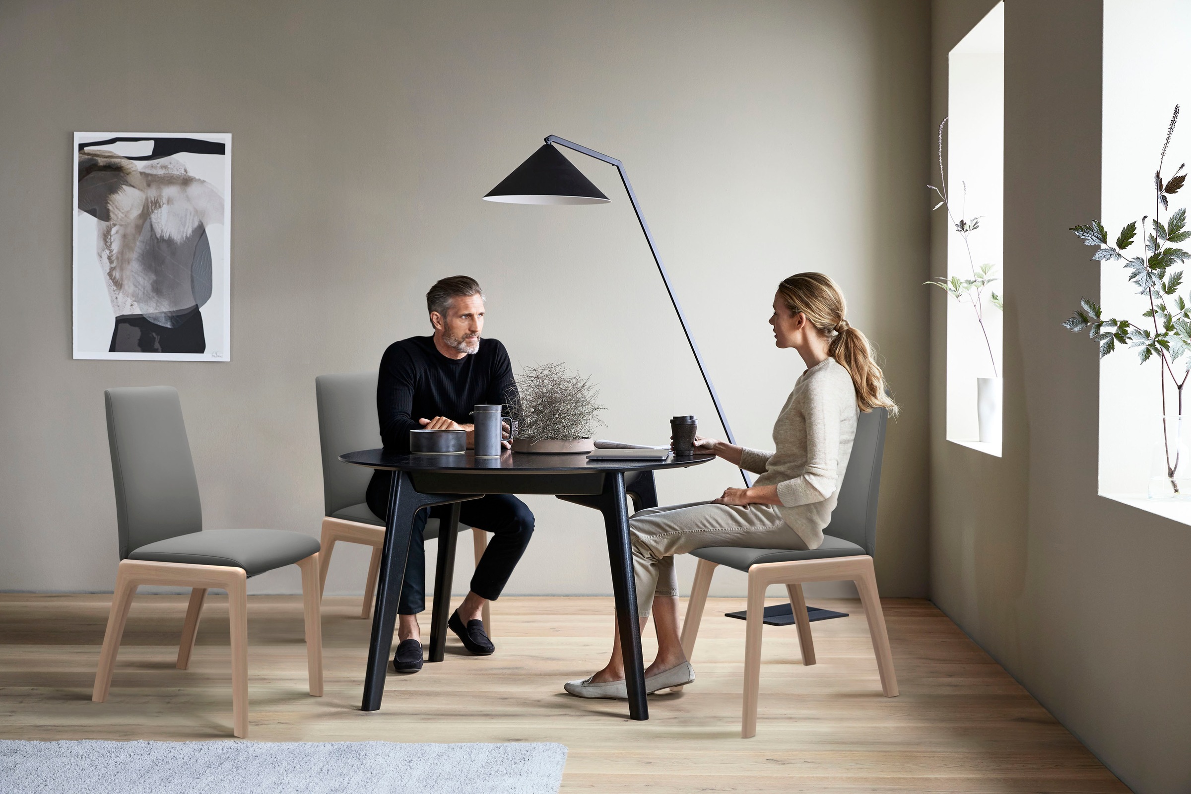 Stressless® Polsterstuhl »Laurel«, Leder BATICK, Low Back, Größe L, mit abgerundeten Beinen in Eiche natur