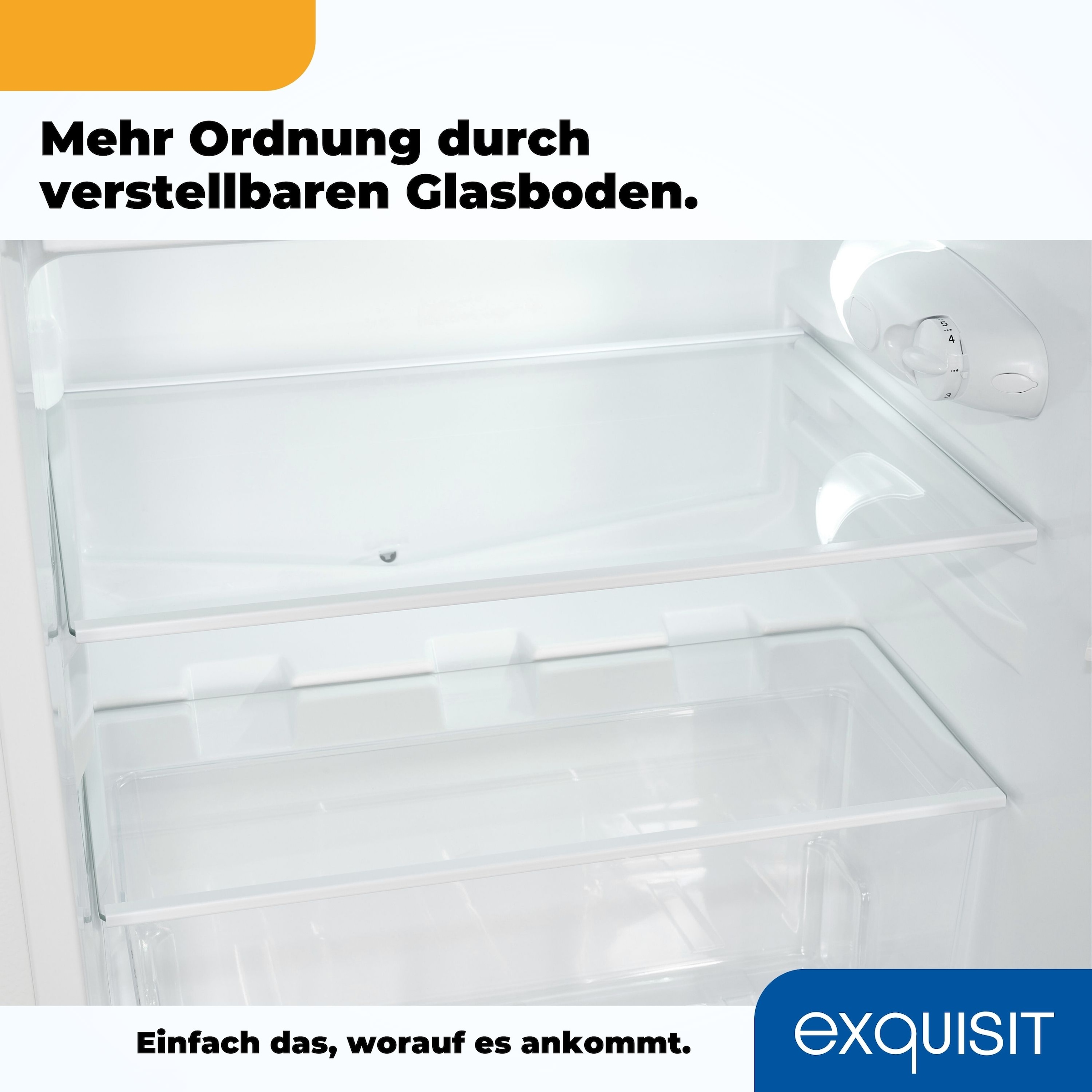 exquisit Kühlschrank »KS16-4-051C« 84,5 cm hoch 54,9 cm breit 107 L Mini-Kombi: stufenlos regulierbar, hell & für jede Küche