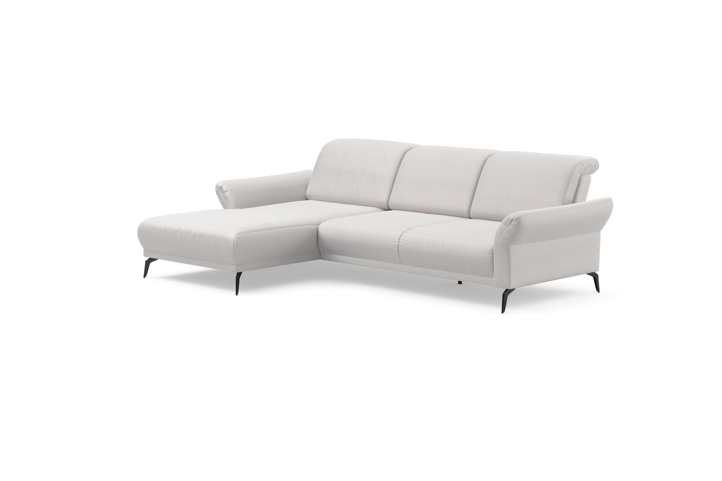 INOSIGN Ecksofa »Coco L-Form«, Sitztiefen-, Arm- und Kopfteilverstellung, Cord-Bezug, Fußhöhe 15 cm