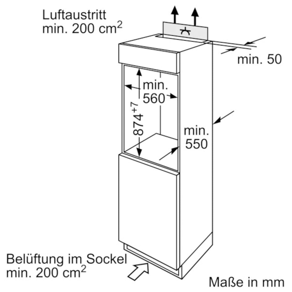 BOSCH Einbaugefrierschrank »GIV21VSE0«, 4, 87,4 cm hoch, 54,1 cm breit