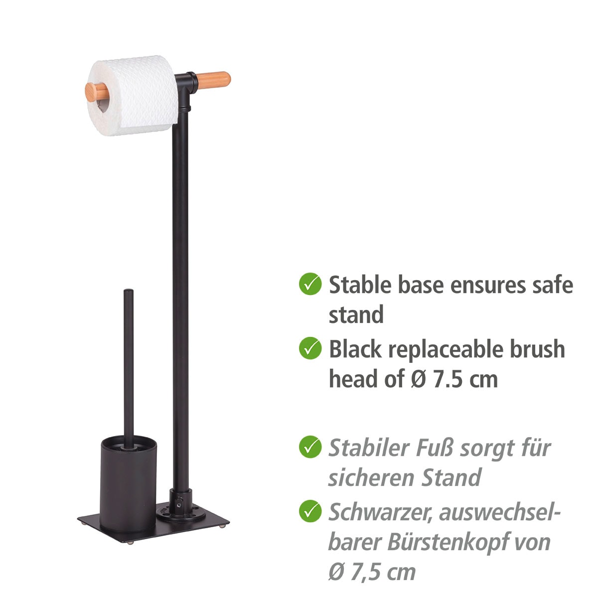 WENKO WC-Garnitur »Forli«, aus kaufen online mit Stahl-Bambus, | WC-Bürste und Rollenhalter 3 XXL inkl. Garantie Jahren