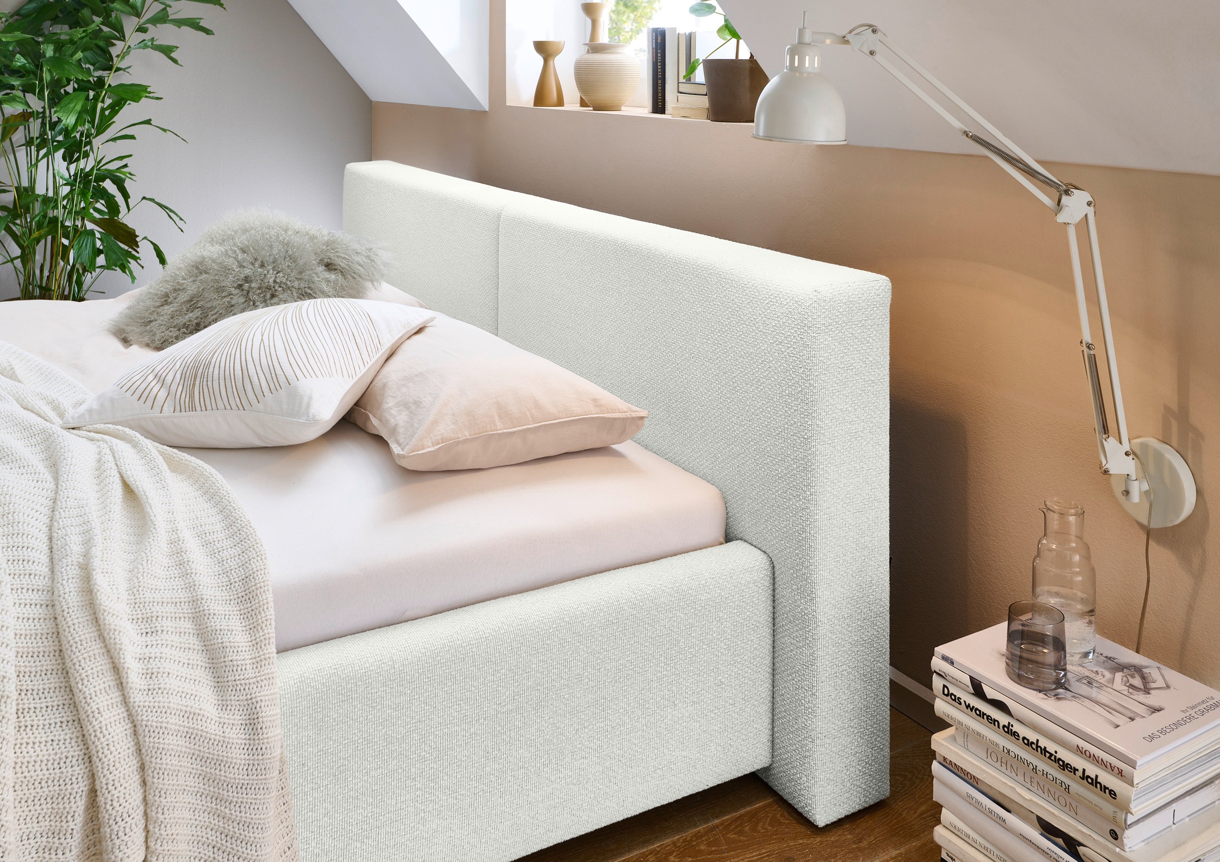 meise.möbel Polsterbett »Cube wahlweise mit Matratze und Bettkasten«, extra flaches Kopfteil, erhältlich in den Breiten 140cm, 160cm & 180cm