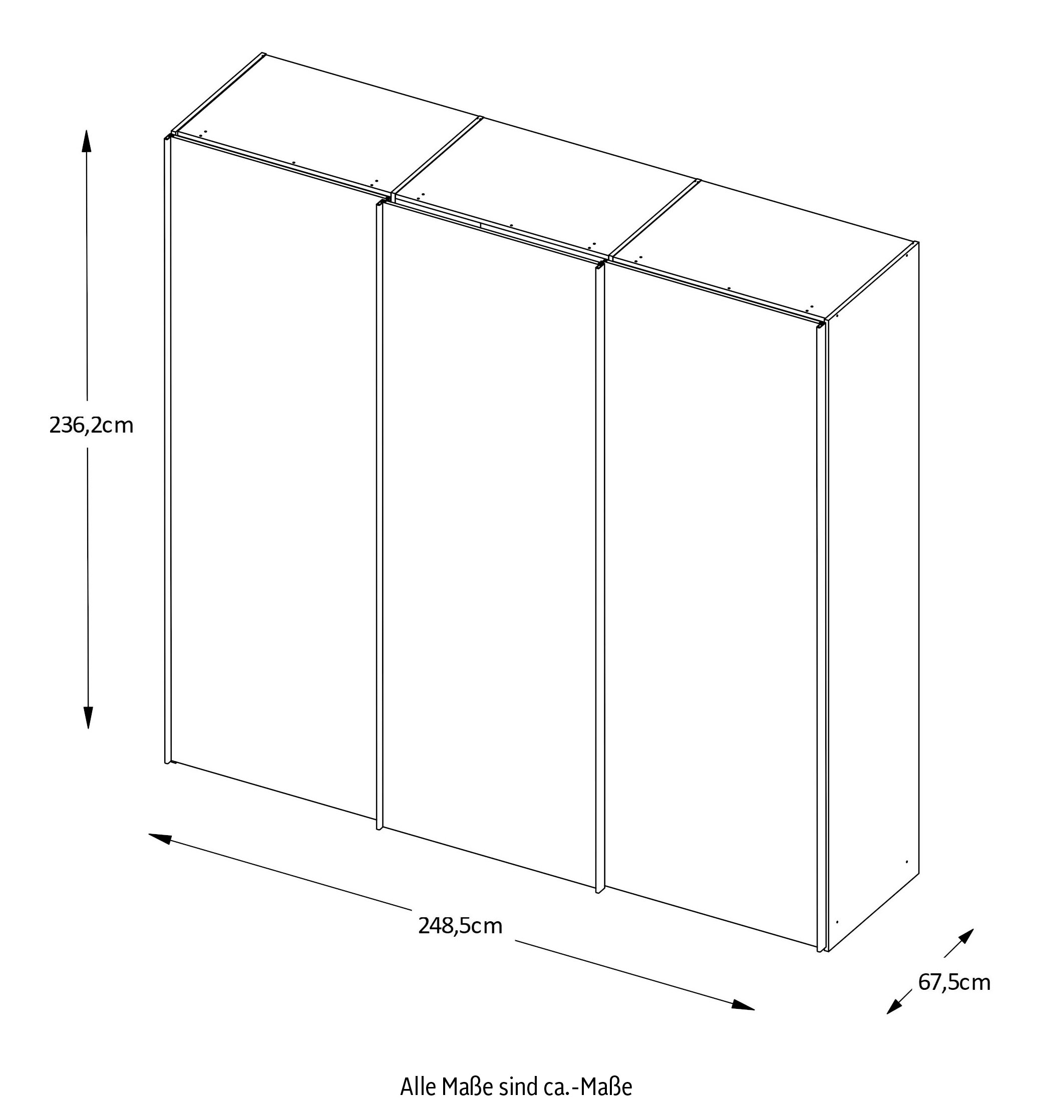 STAUD Schwebetürenschrank »Sinfonie Plus, edles Design in hochwertiger Qualität, Made in Germany« Mit Spiegeltüre und vier verschiedenen Ausstattungsvarianten