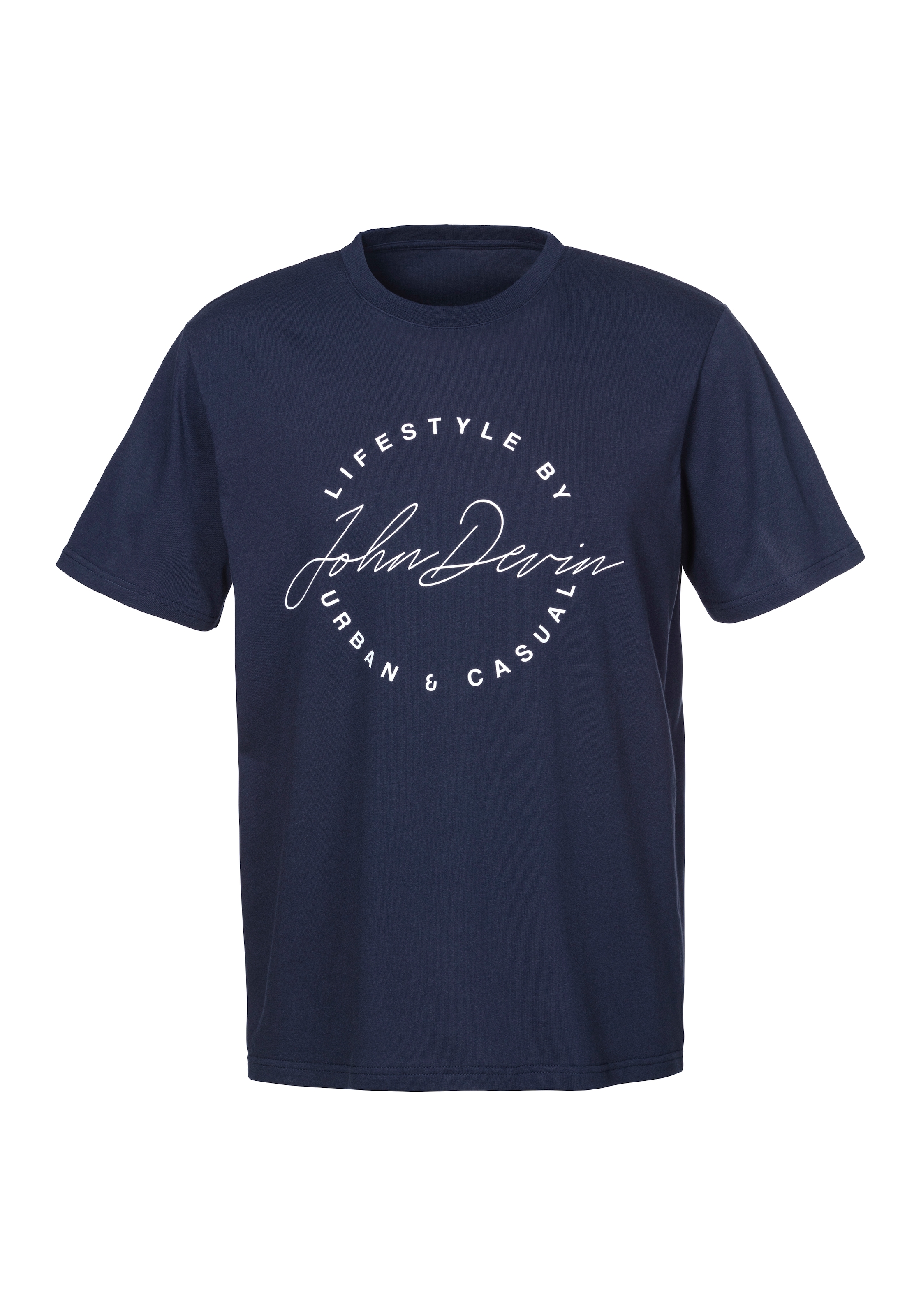 John Devin T-Shirt, Rundhalsshirt mit Print aus reiner Baumwolle
