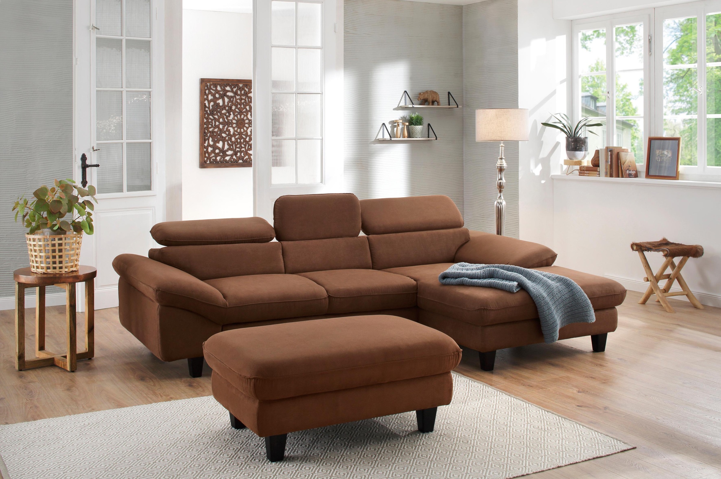 Home affaire Ecksofa »Pilot L-Form«, mit Kopfteilverstellung, optional Bettfunktion und Bettkasten
