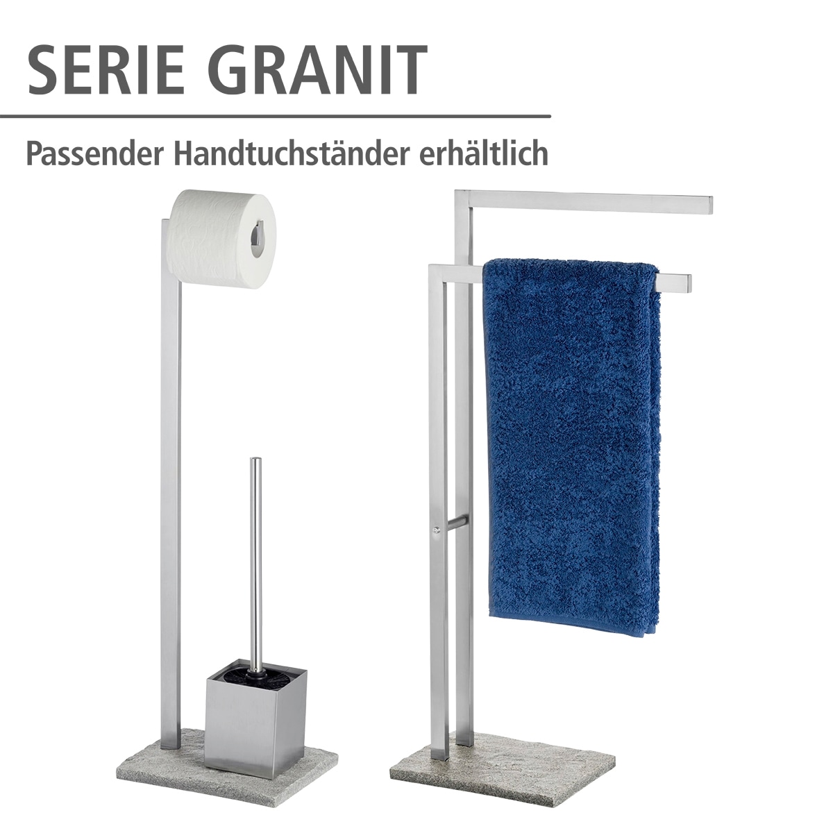 WENKO rostfrei kaufen Edelstahl aus Garantie WC-Garnitur mit 3 XXL Edelstahl-Polyresin online (Kunststein), »Granit«, | Jahren