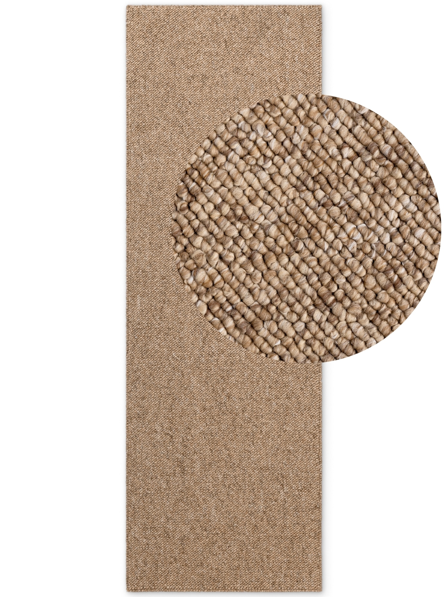 ELLE DECORATION Teppich »Rocco«, rechteckig, 10 mm Höhe, Nachhaltig, Läufer, waschbar, Wohnzimmer, Esszimmer, Woll-Optik