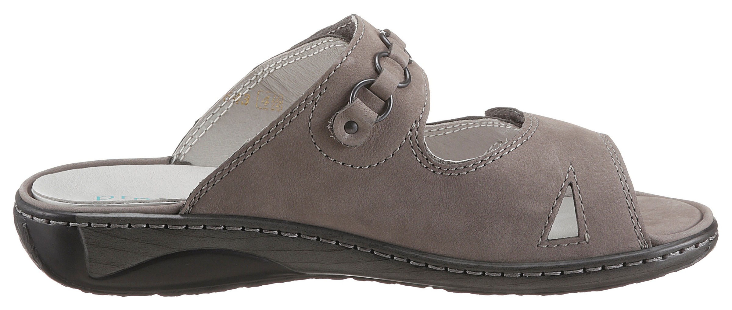 Waldläufer Pantolette »GARDA«, Keilabsatz, Sommerschuh, Schlappen mit Schmuckapplikation, Weite G