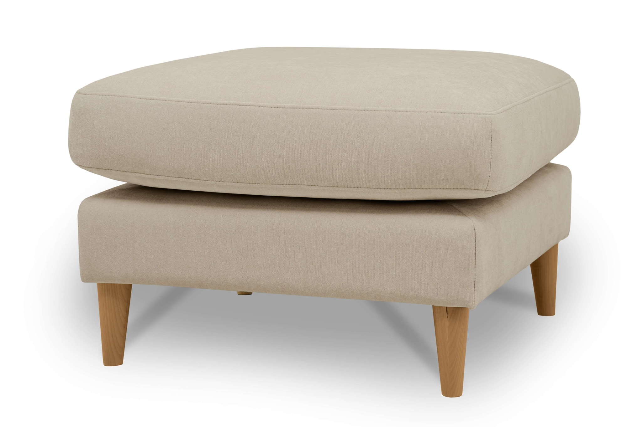 OTTO home Pouf »Finnian« Polsterhocker 70x70 cm, Chenille, Massivholzfüße