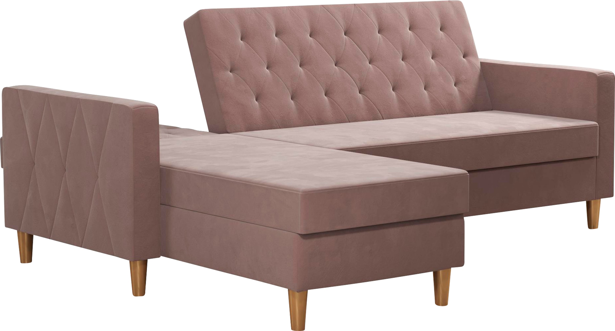 CosmoLiving by Cosmopolitan Ecksofa »Liberty, L-Form,« mit Schlafffunktion, Recamiere beidseitig montierbar, Sitzhöhe 43 cm