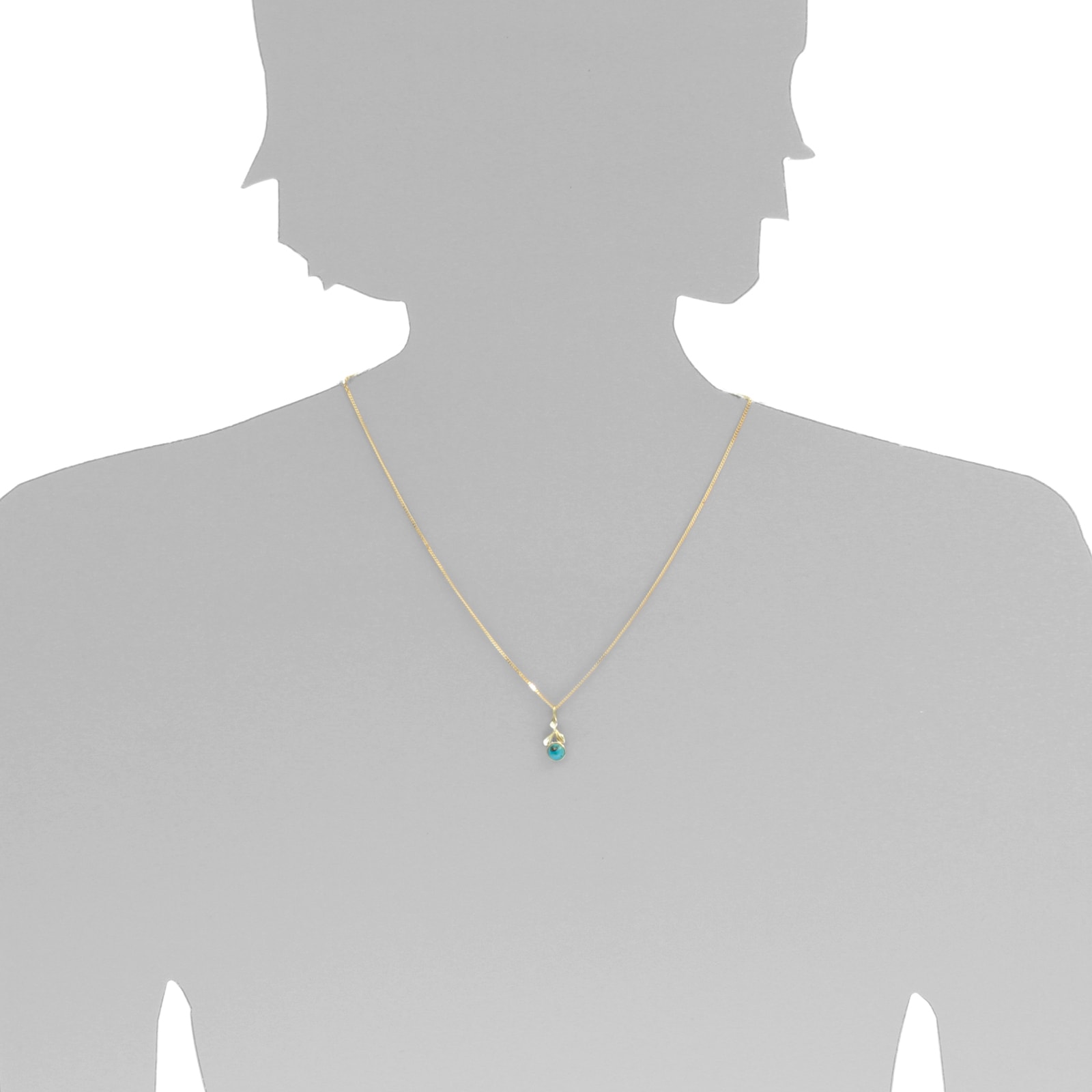 OSTSEE-SCHMUCK Kette und Anhänger Set »- Blüte - Gold 333/000 - Türkis« ()