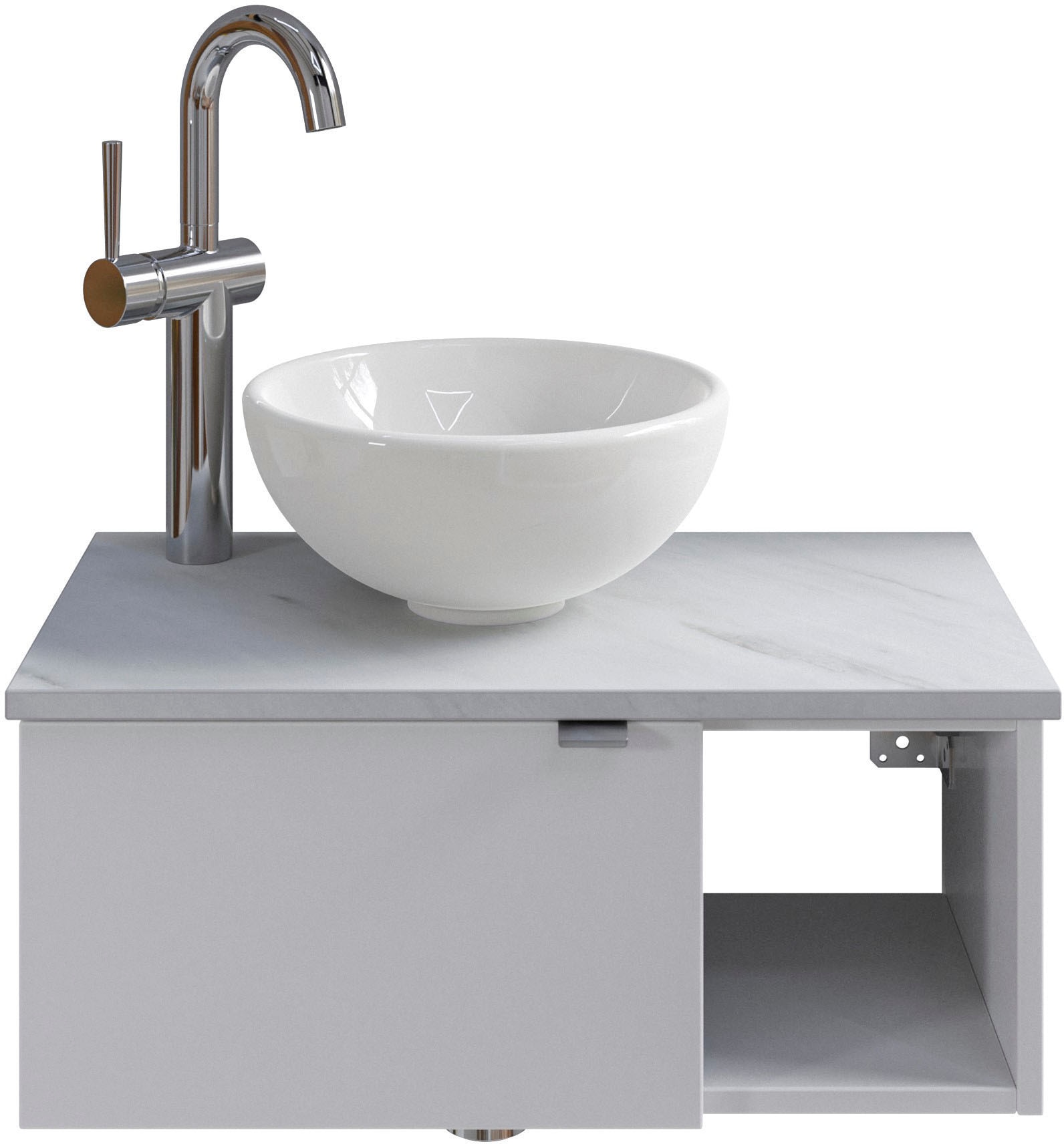 Waschtisch »Serie 6915 Waschschale mit Unterschrank für Gästebad, Gäste WC«, 61 cm...