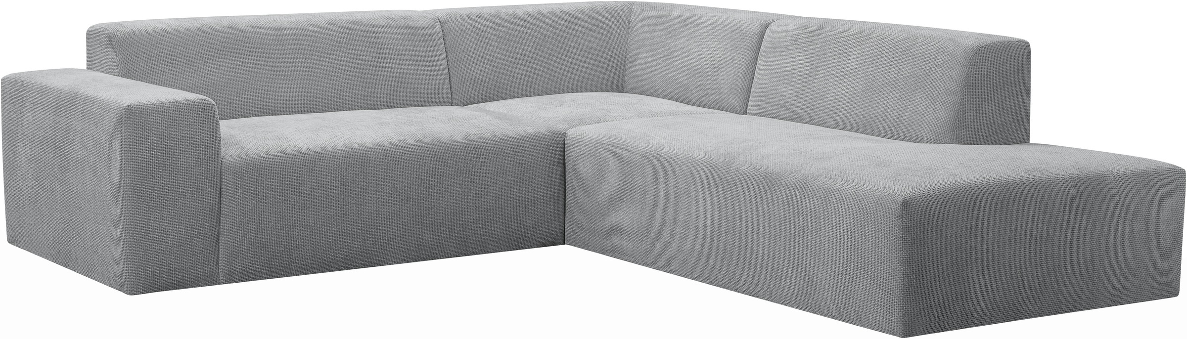 WERK2 Ecksofa »Zeus-M, tolles Sofa mit schönen Details, L-Form« Curvy Trend Garnitur, urbane Optik, komfortable Wellenunterfederung