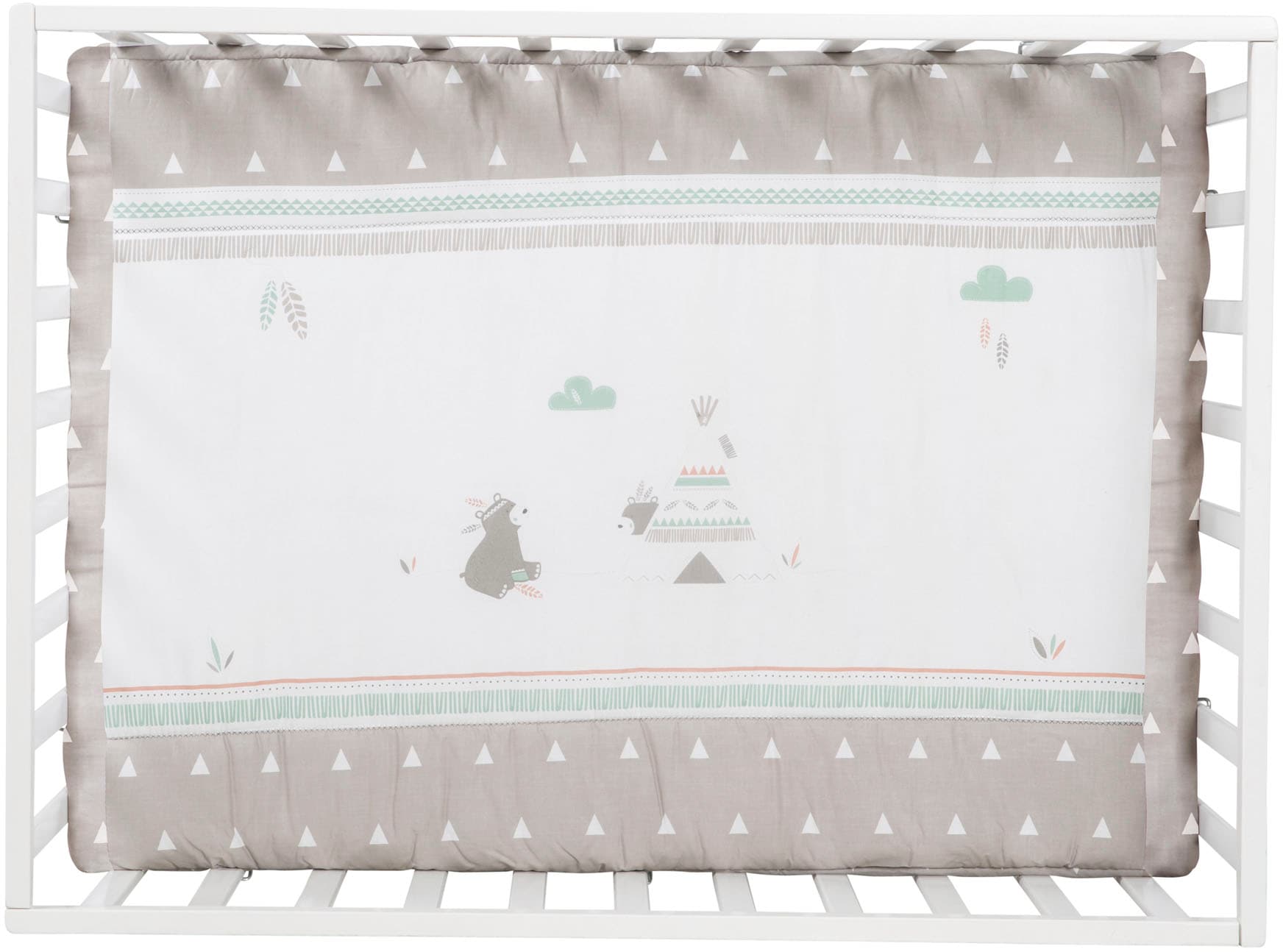 roba® Laufgitter »Indibär weiß, 100x75 cm«, bis 15 kg, mit Stoffeinlage