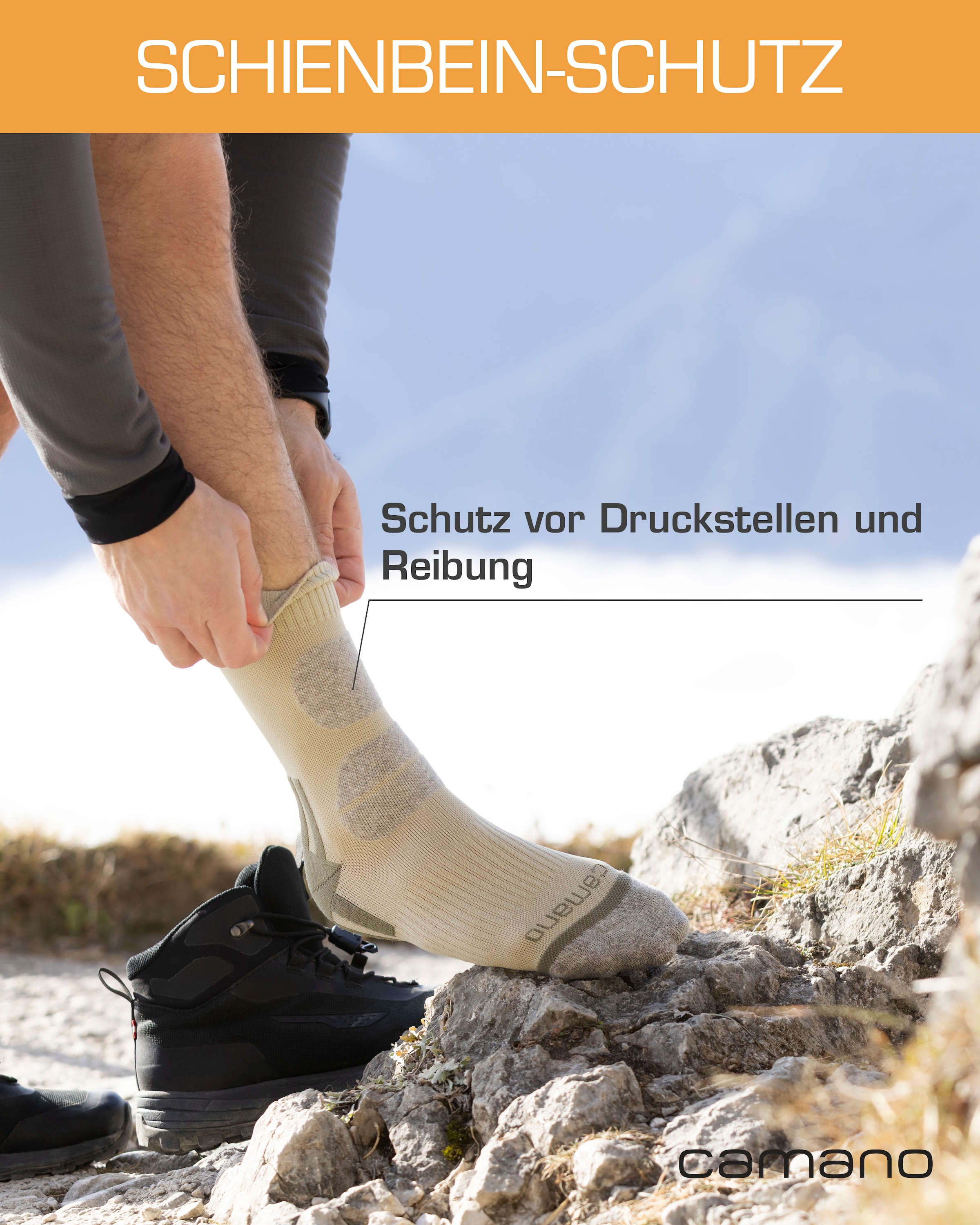 Camano Wandersocken »Function« 4 Paar, 4 Stk. tlg. mit Fußgewölbe-Stütze