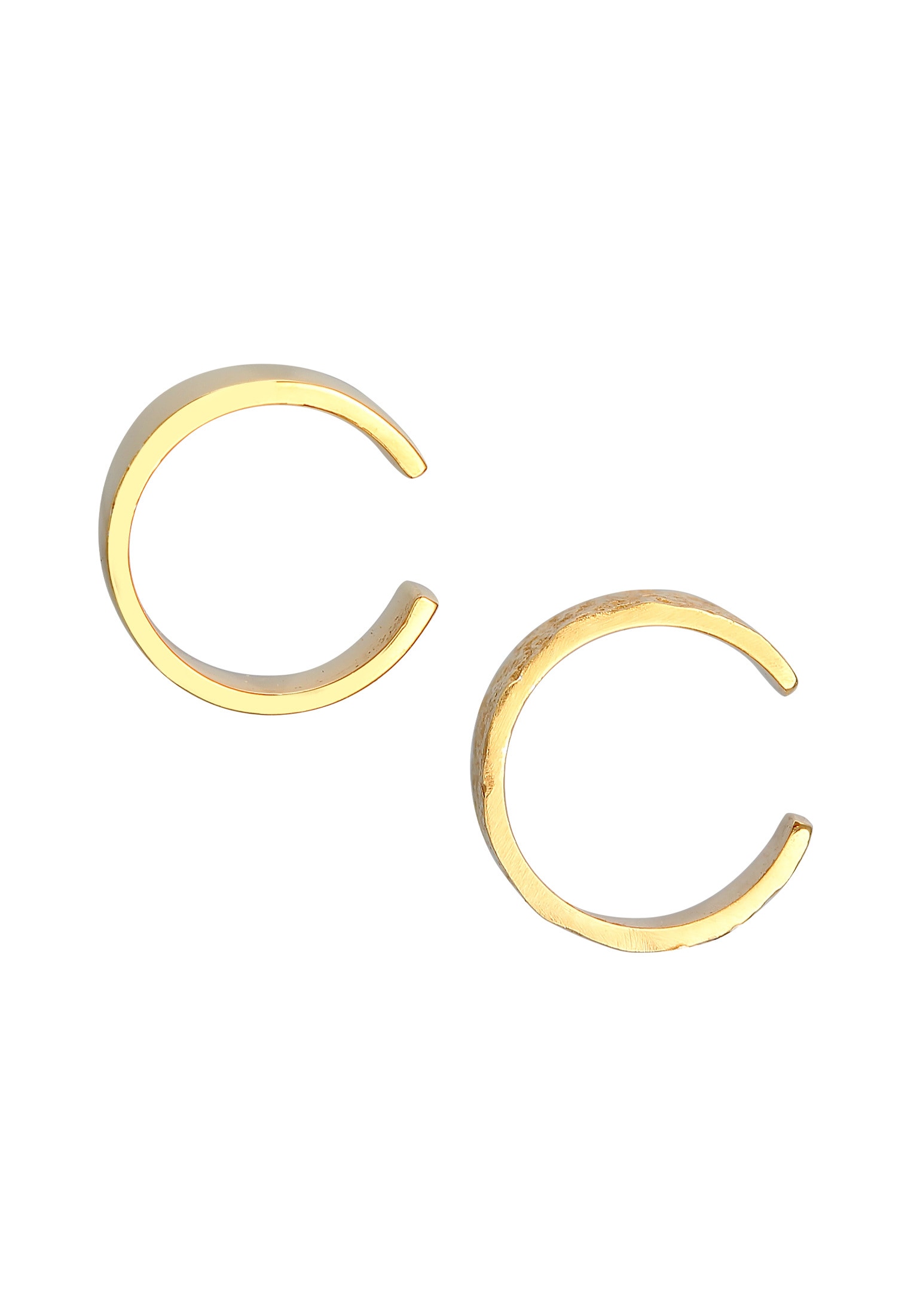Elli Schmuckset »Ohrringe Earcuff Breit Basic Gehämmert 2er Set 925 Silber«