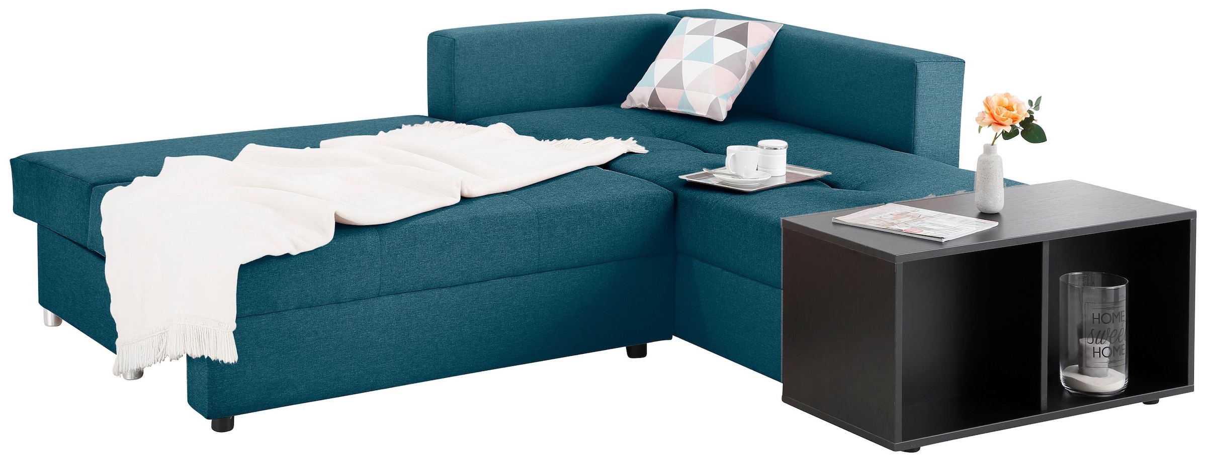 Home affaire Ecksofa »Italia L-Form«, mit Bettfunktion, mit Federkern