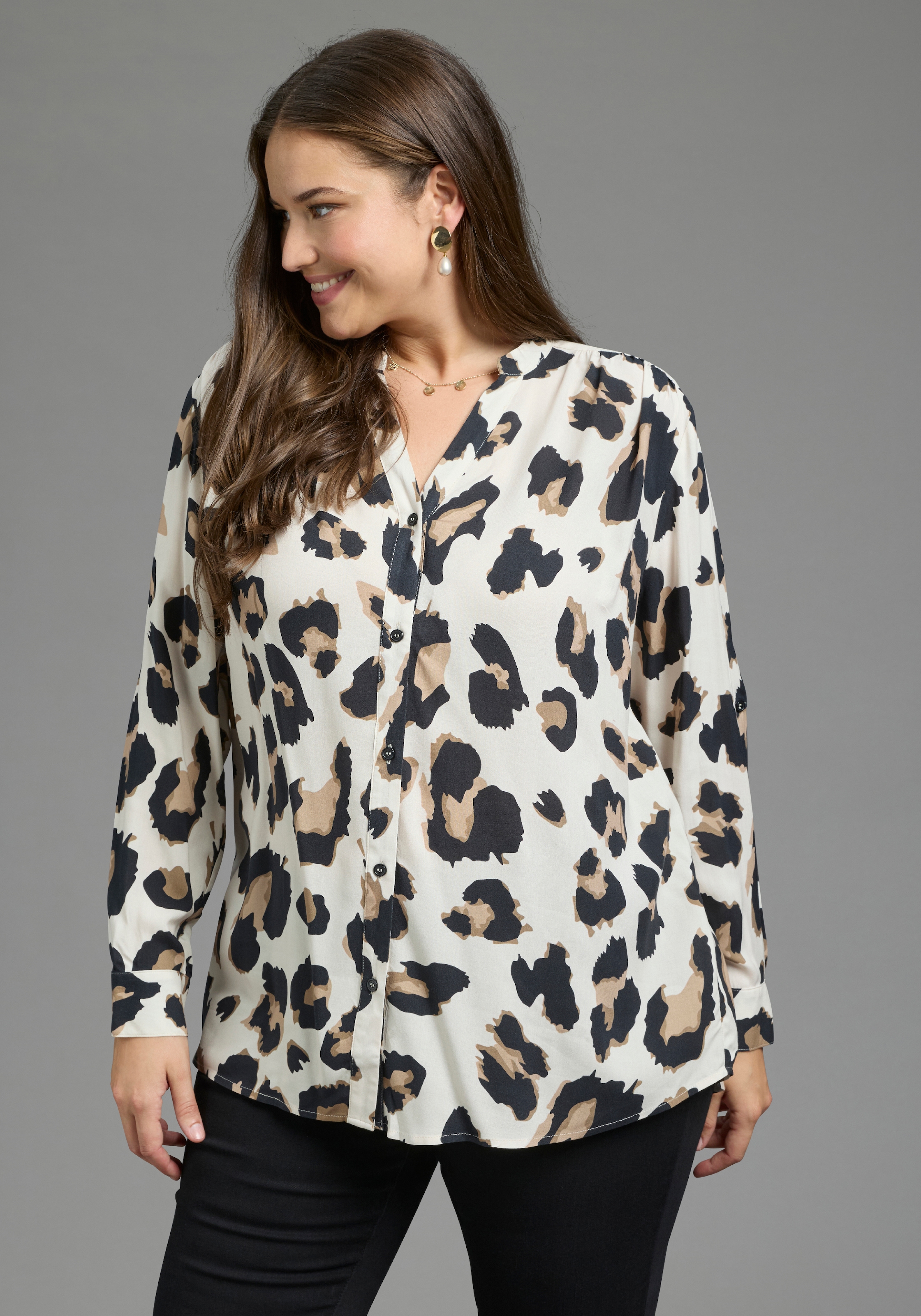 Laura Scott CURVE Longbluse »Große Größen« im Tunika Stil aus weicher Viskose