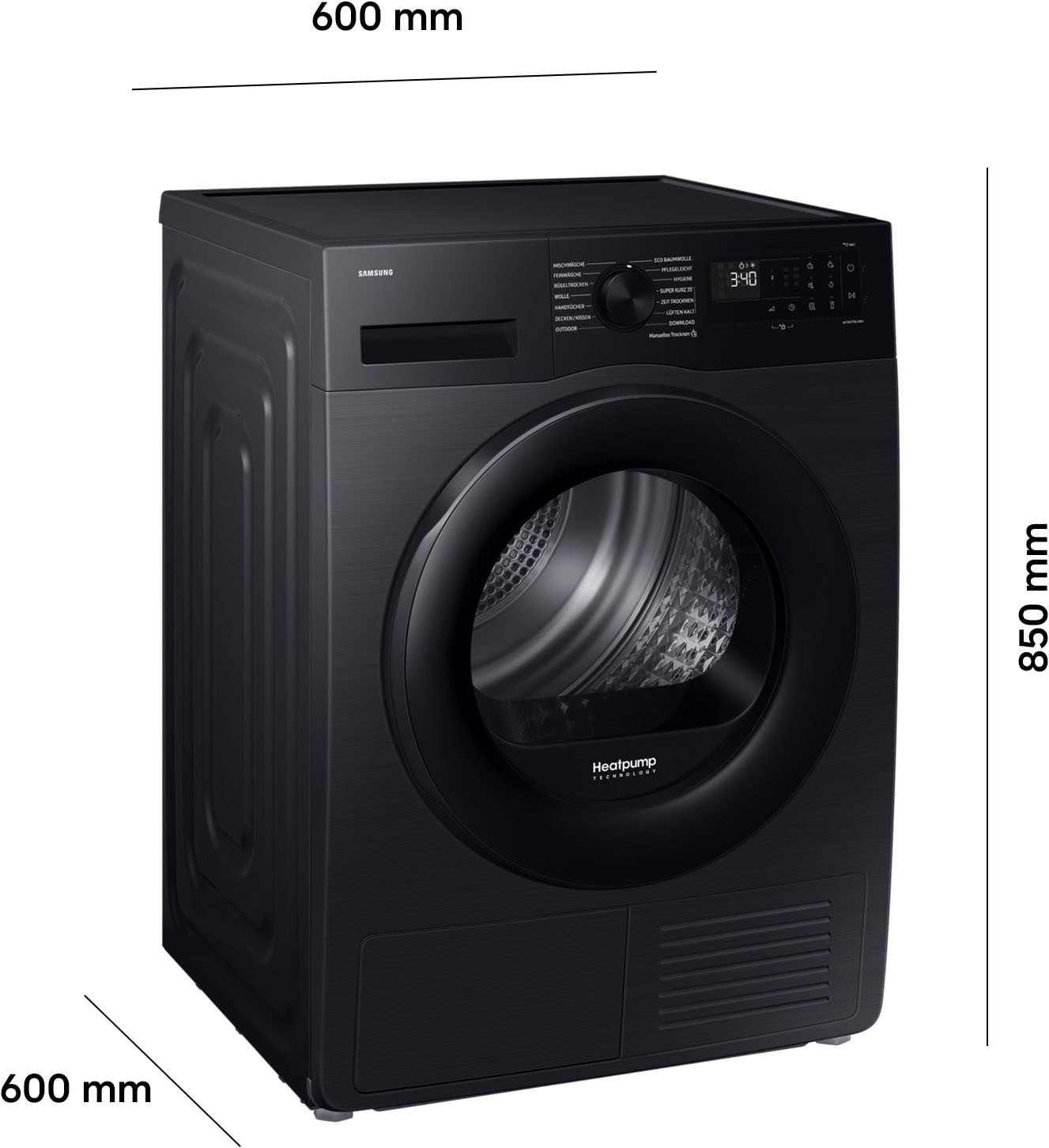 Samsung Wärmepumpentrockner »DV9EDG52A0AEEG« DV5000D 9 Optimal Dry ‑ Intelligent Trocknen mit Sensoren