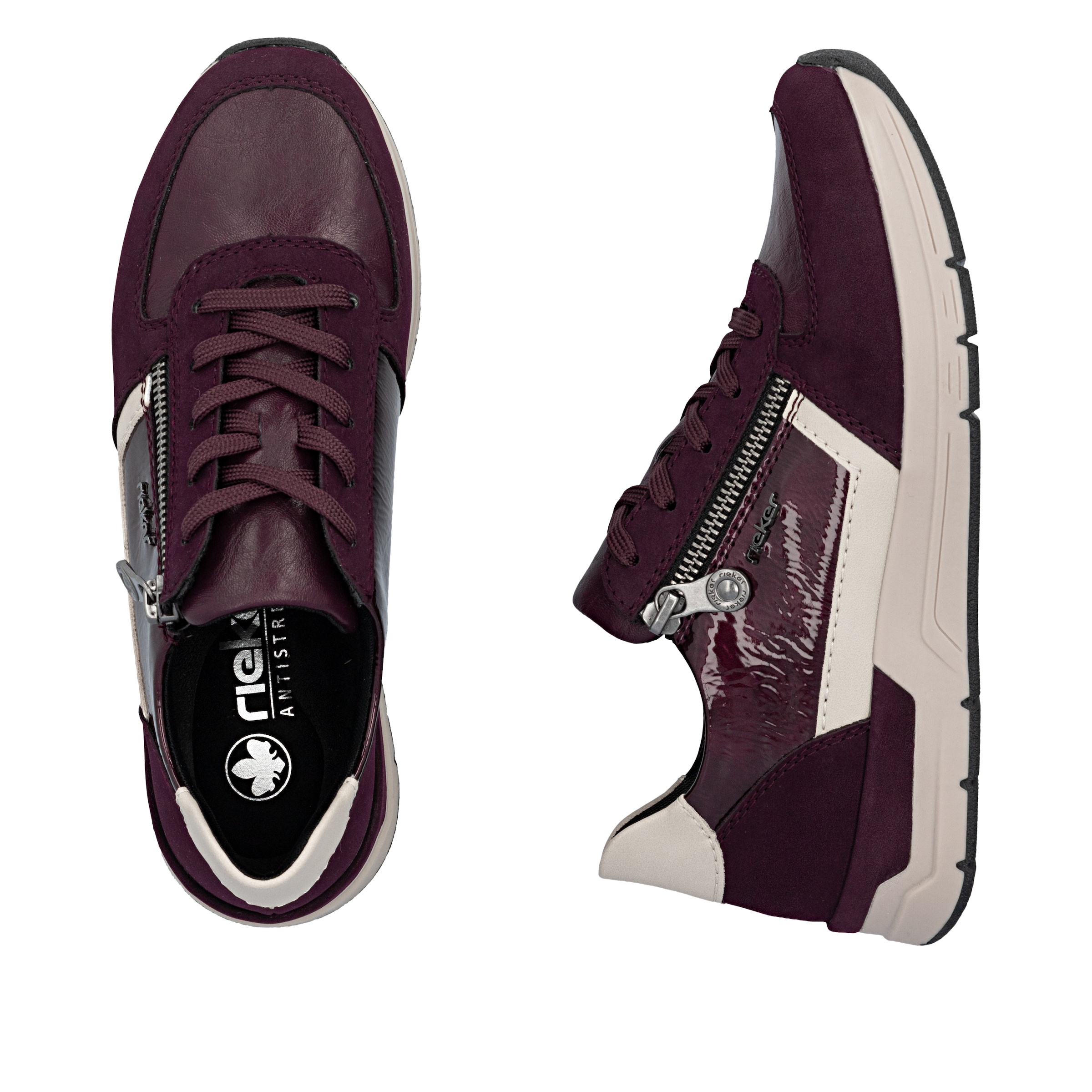 Rieker Sneaker  Freizeitschuh, Schnürschuh, Halbschuh mit modischen Akzenten
