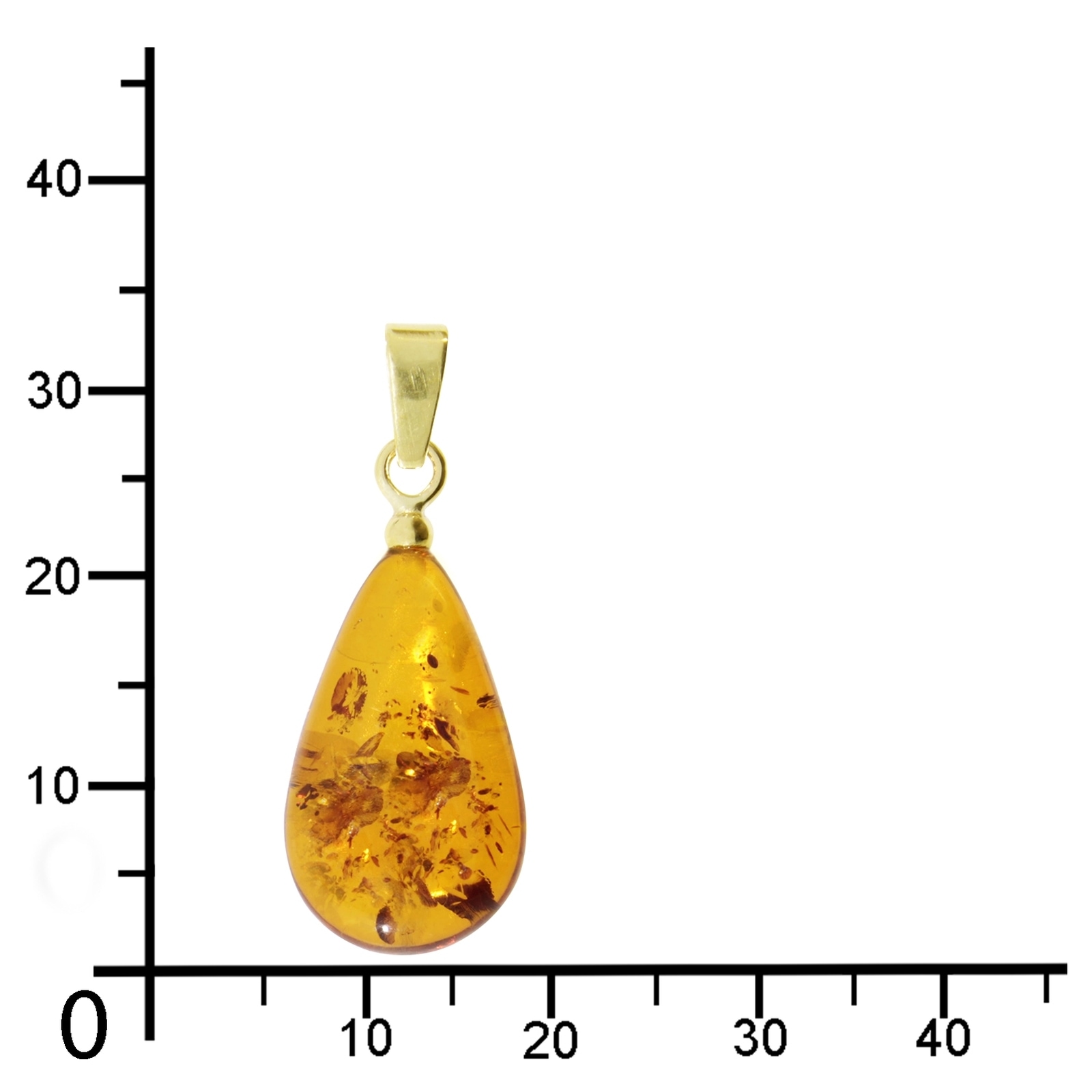 OSTSEE-SCHMUCK Kettenanhänger »- Tropfen flach, ca. 17 mm lang - Silber 925/000 vergoldet - Bernstein - ,«