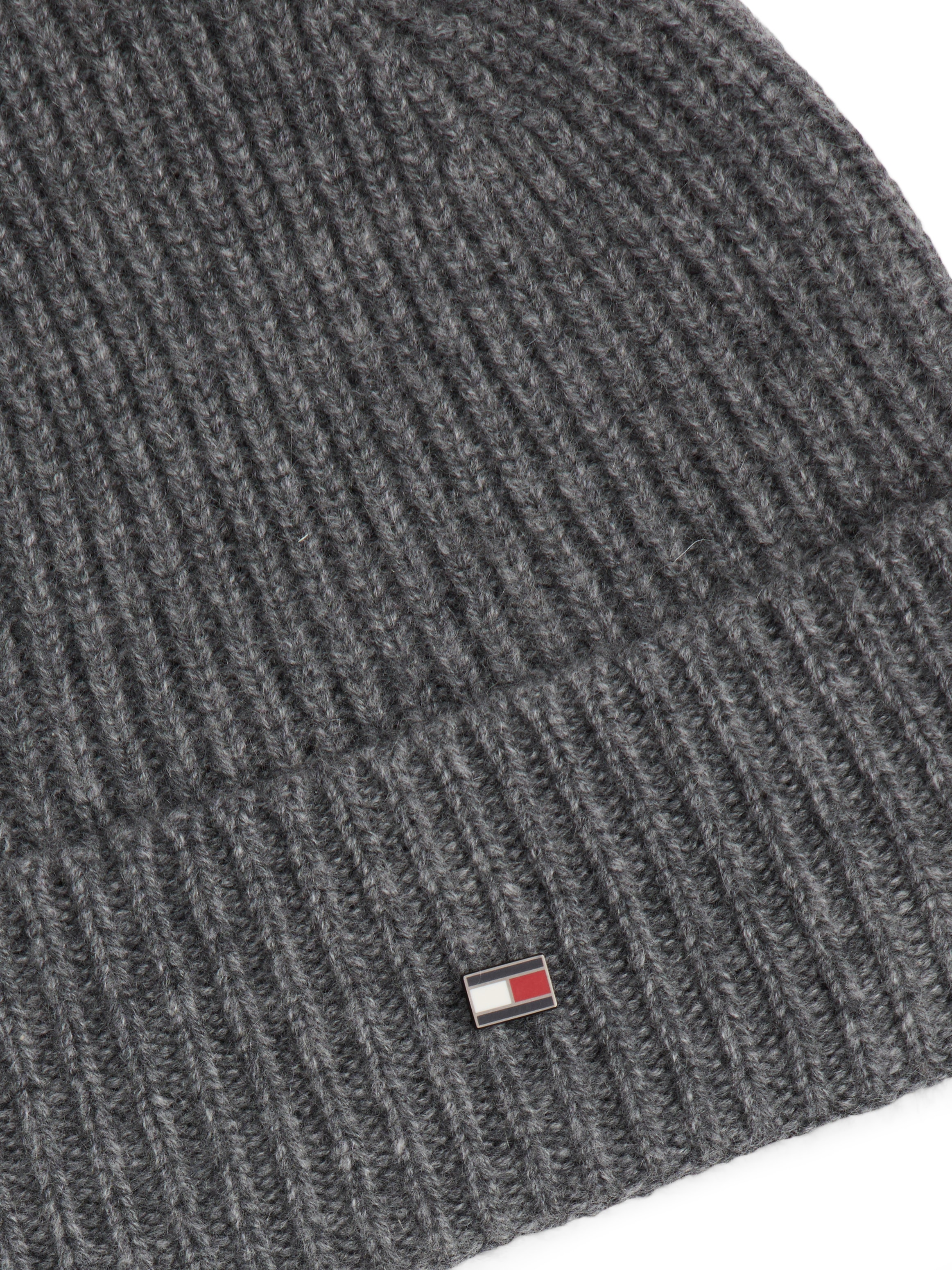 Tommy Hilfiger Beanie »TH FLAG CASHMERE«, mit Umschlag, aus Strick