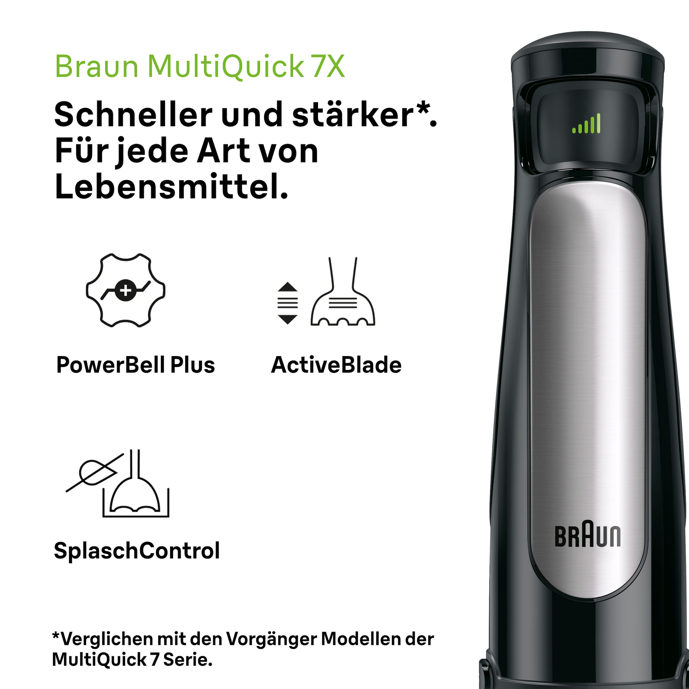 Braun Stabmixer Mixbecher 600ml MultiQuick »MQ7000X W, 7«, 3 Jahren 1000 mit mit XXL Garantie