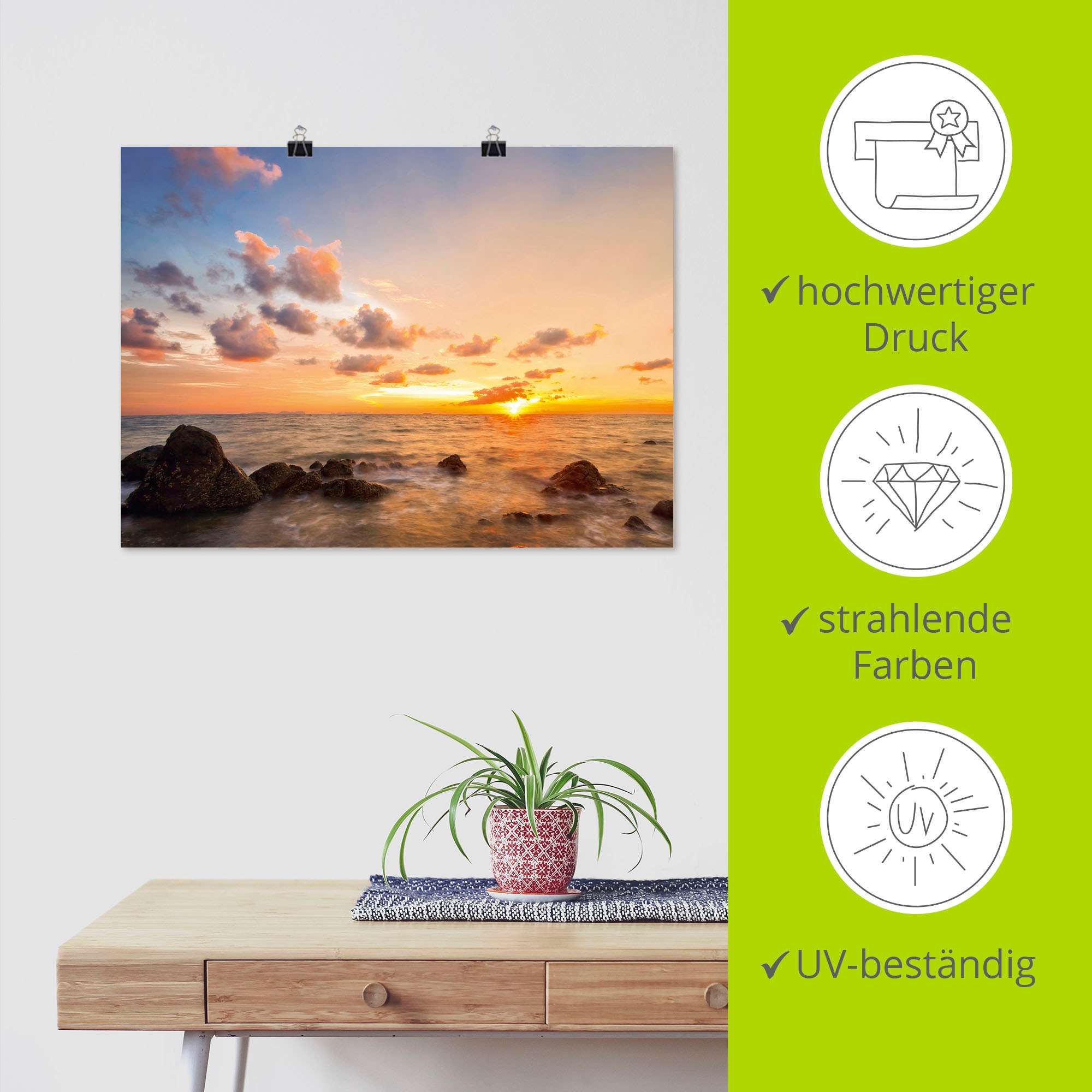 Artland Poster »Sonnenuntergang« Sonnenaufgang & -untergang 1 Stk. tlg. ohne Rahmen