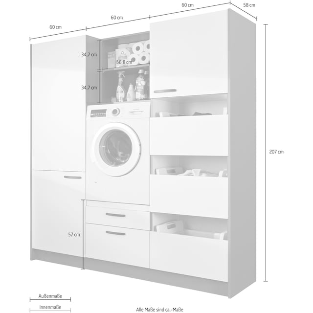 Express Küchen Schrank-Set »Arta«, (7 St.), ohne Geräte, vormontiert, mit  Soft-Close-Funktion, Stellbreite 185cm kaufen | UNIVERSAL