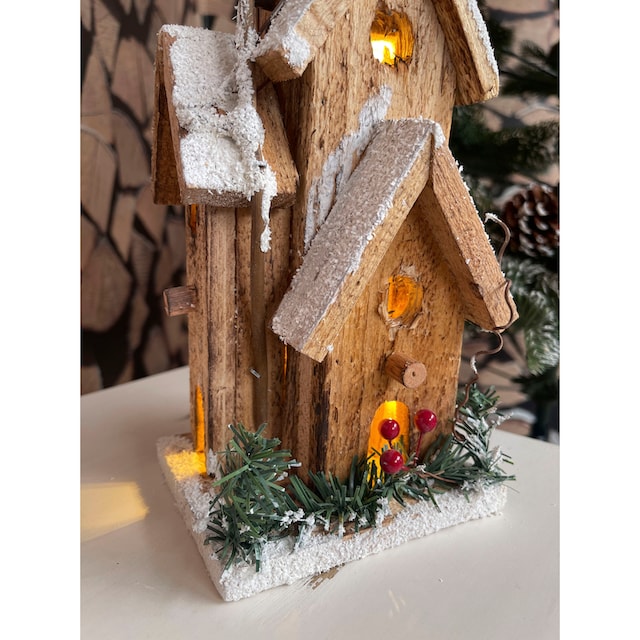 Myflair Möbel & Accessoires Weihnachtshaus »Weihnachtsdeko«, Holzkirche mit  integrierter Lichterkette, Höhe ca. 40 cm bequem online kaufen