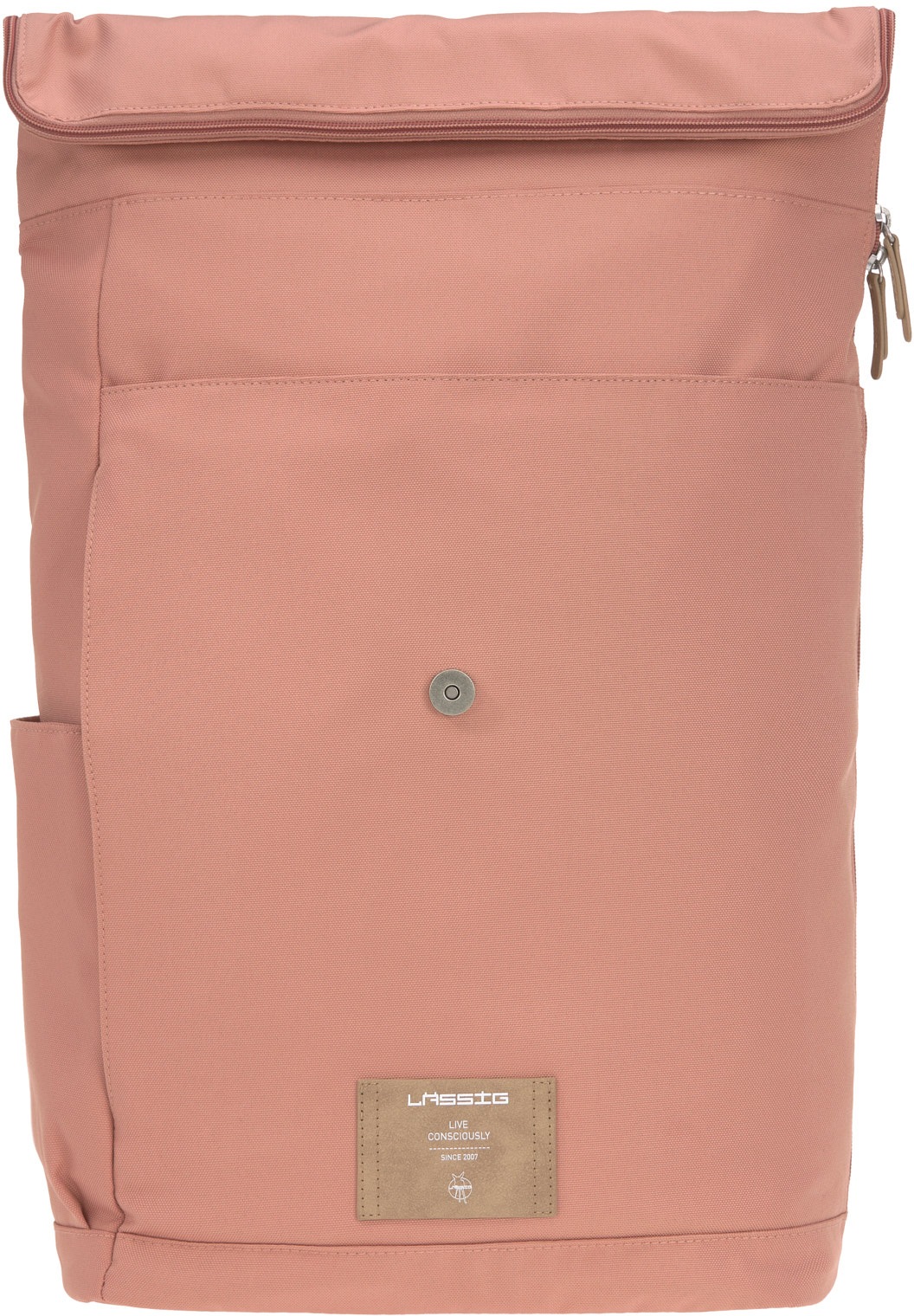 LÄSSIG Wickelrucksack »Green Label, Rolltop, cinnamon«, PETA-approved vegan; zum Teil aus recyceltem Material