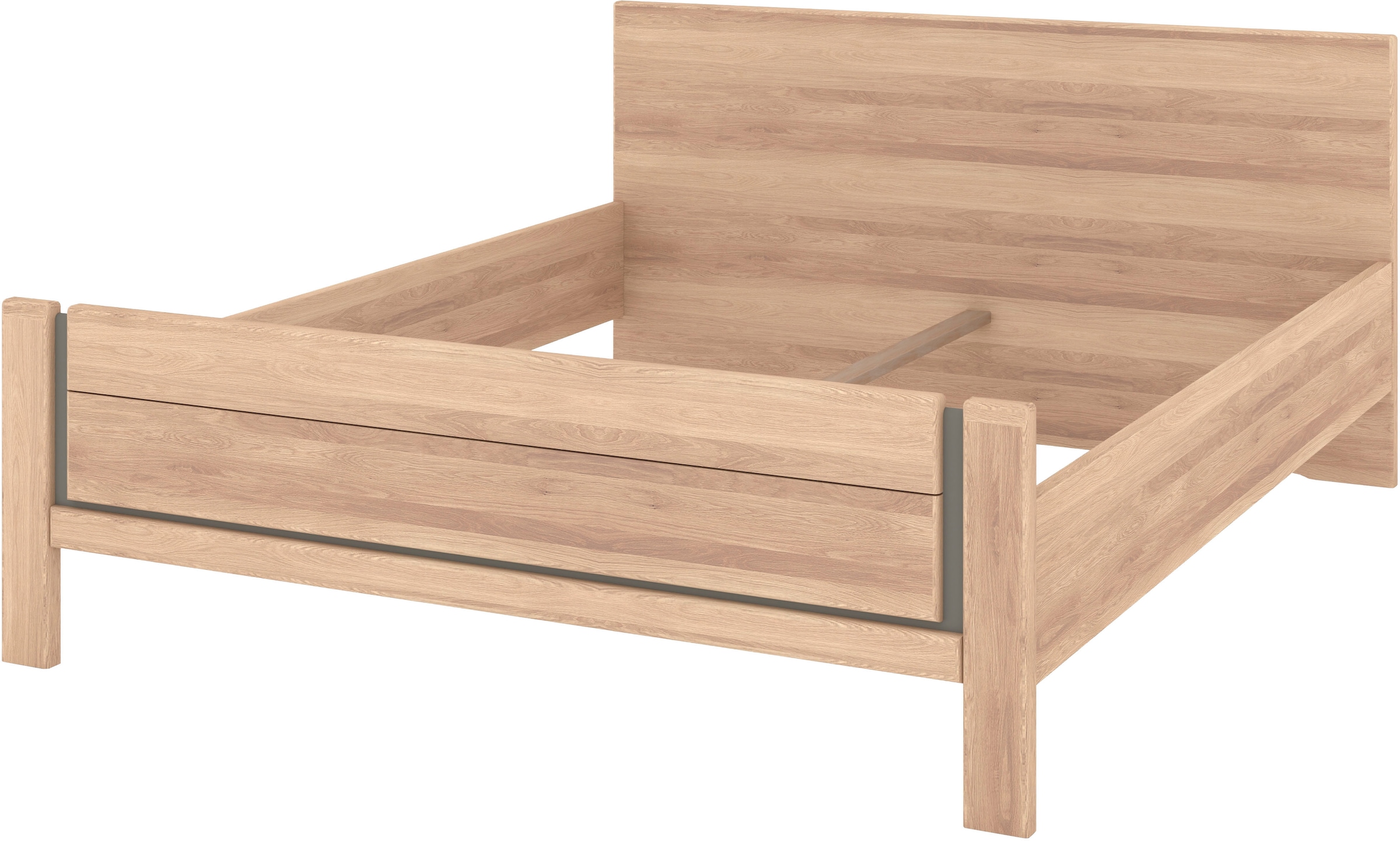 Musterring Holzbett »Sorrent, Bettgestell, Bettrahmen, teilmassiv Eiche«, (MADE IN GERMANY), Eiche teilmassiv, Liegehöhenverstellung, Stollenfußteil