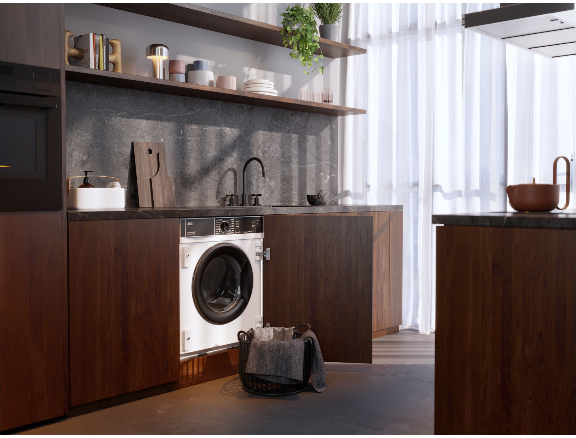 AEG Einbauwaschmaschine 8000 »LR8BI7480« 8 kg 1400 U/min PowerClean: Vollständige Fleckenentfernung in 59 Min. bei nur 30 °C