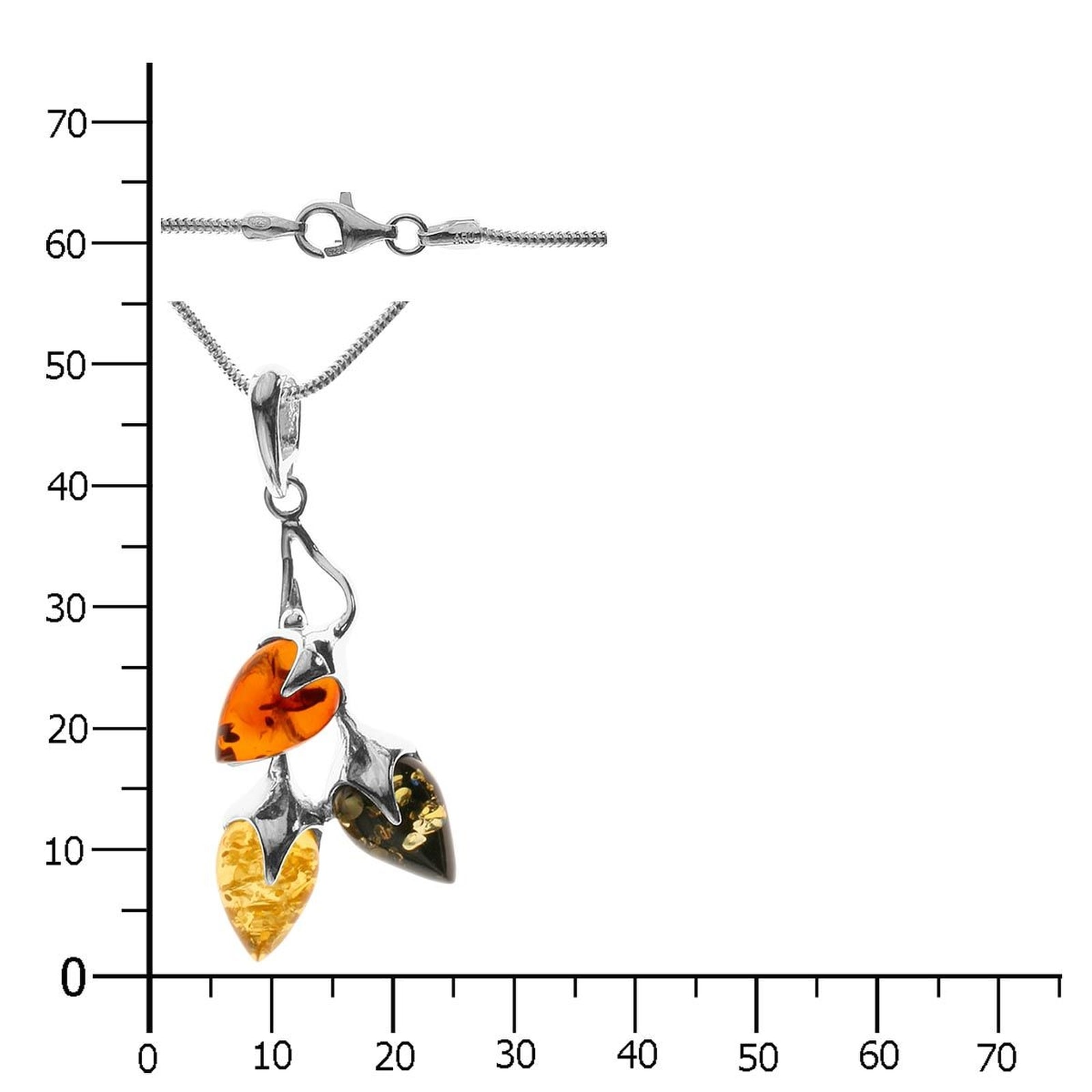 OSTSEE-SCHMUCK Kette mit Anhänger »- Blüte - Silber 925/000 - Bernstein«