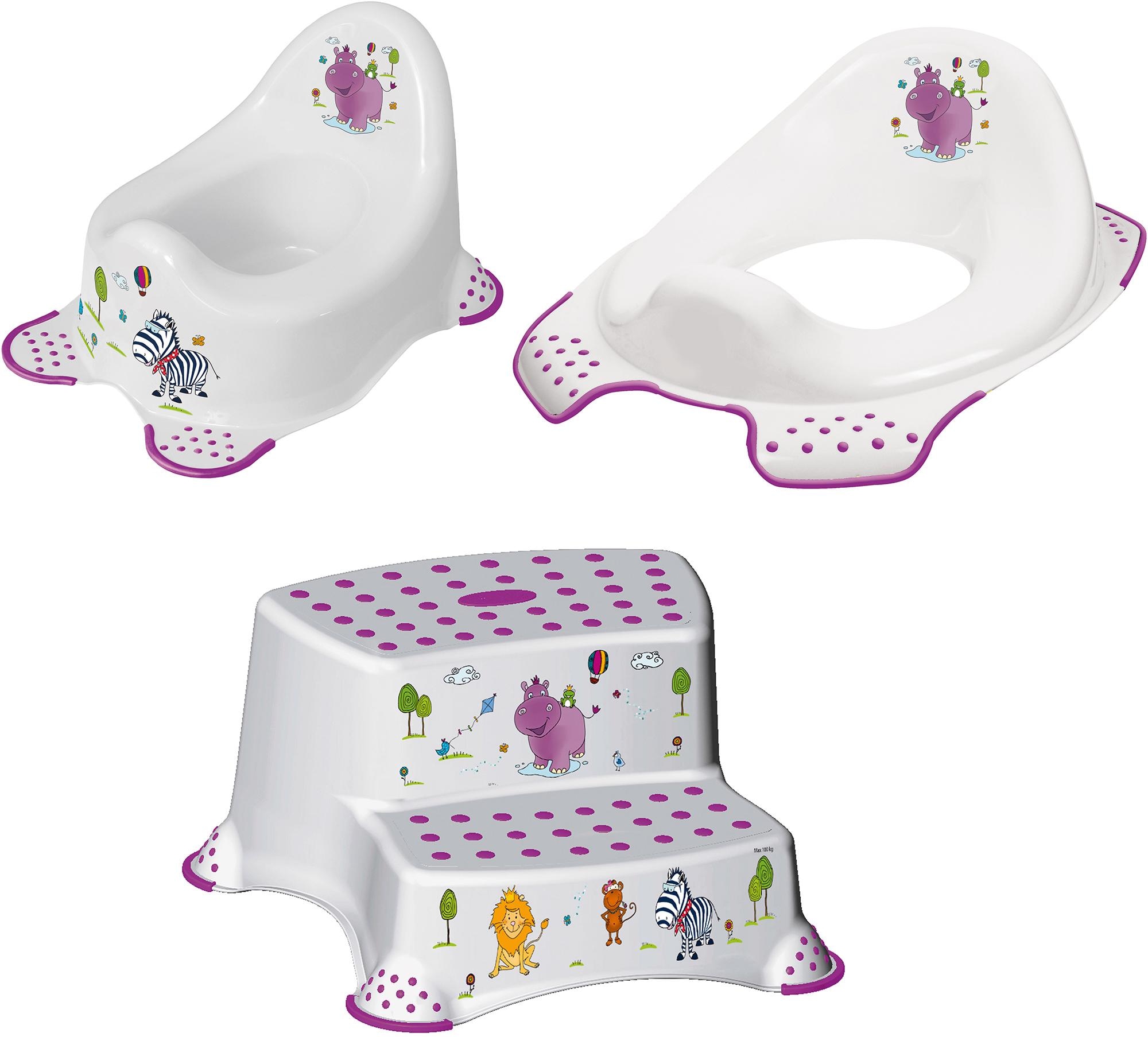 Töpfchen »Hippo, weiß«, (Set, 3 tlg.), Kinderpflege-Set - Töpfchen, Toilettensitz und...