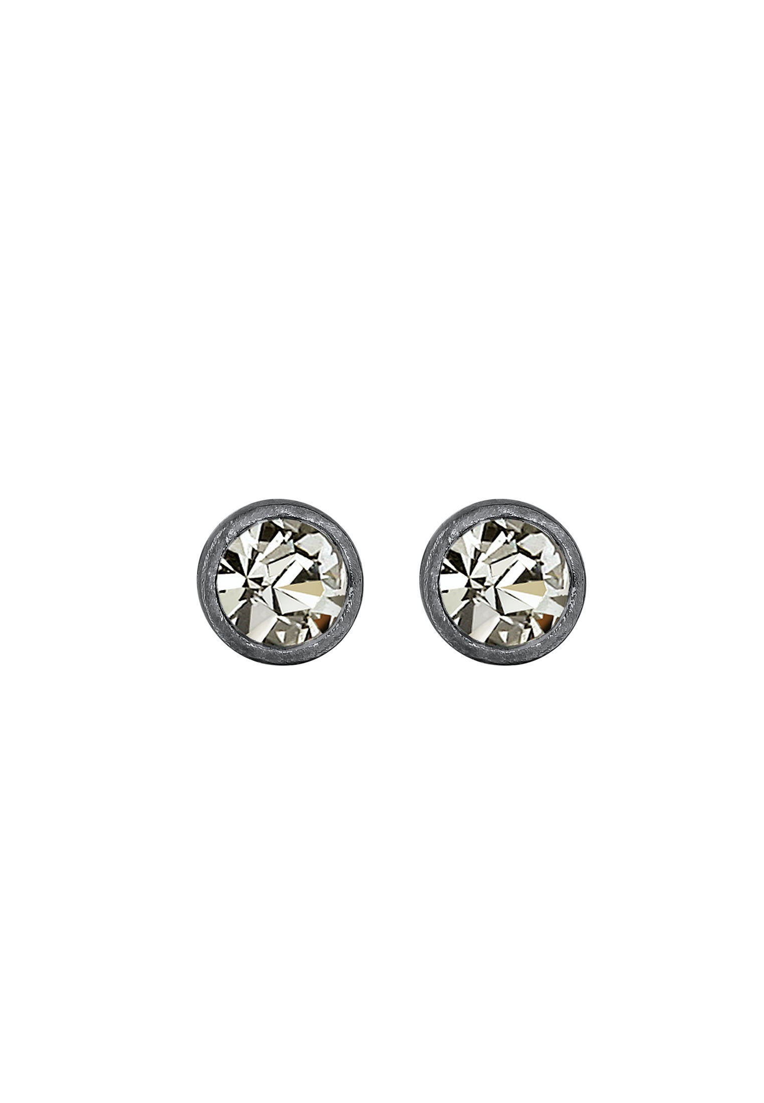 Kuzzoi Paar Ohrstecker »Ohrringe Kristalle Rund Oxidiert Trend Modern 925 Silber«