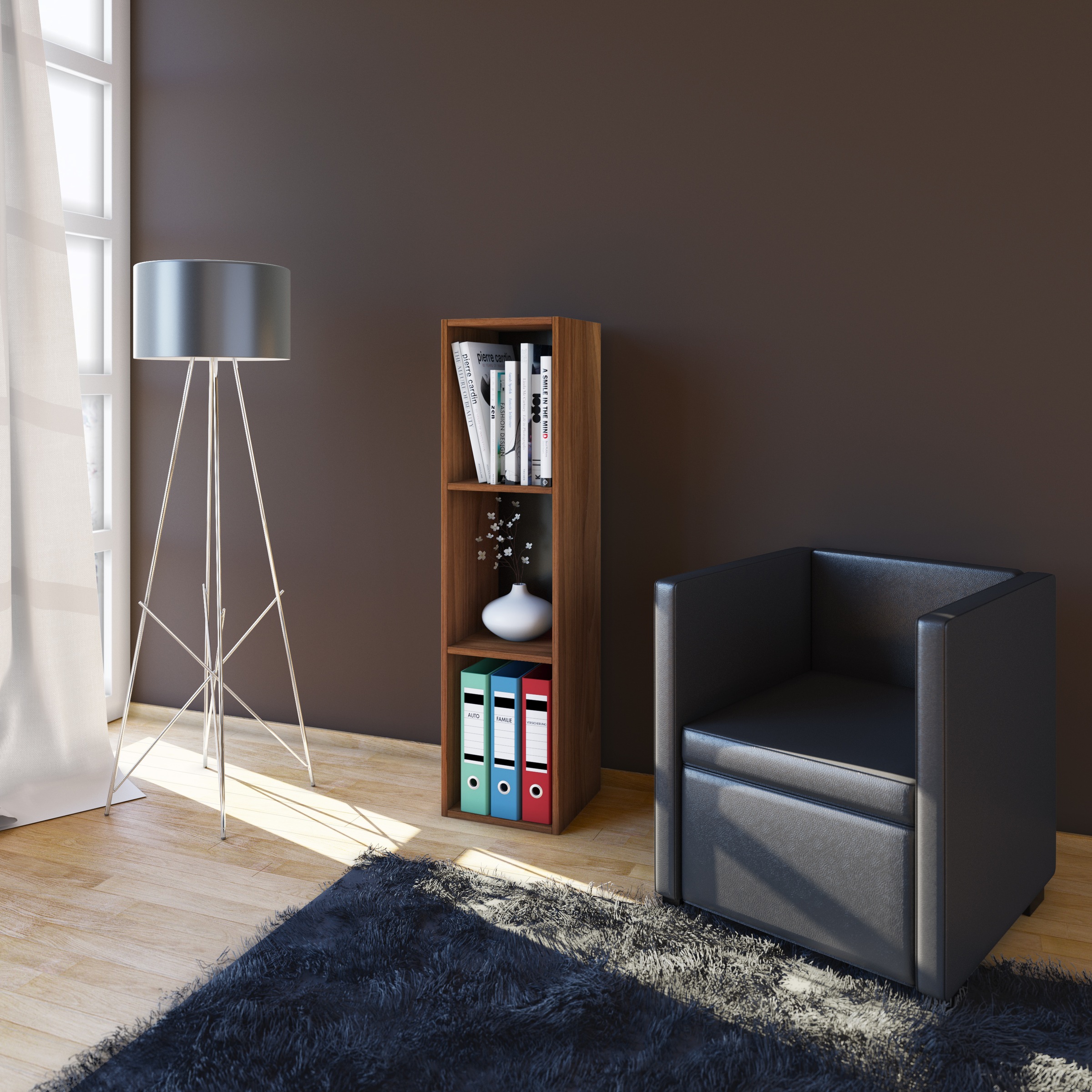 VCM Standregal »VCM Holzregal stehend | platzsparendes Regal | Maße: H. 107 x B. 34 x T. 30 cm | Elegantes Regal stehend | Aufbewahrungsregal | Bücherregal - Mendas«