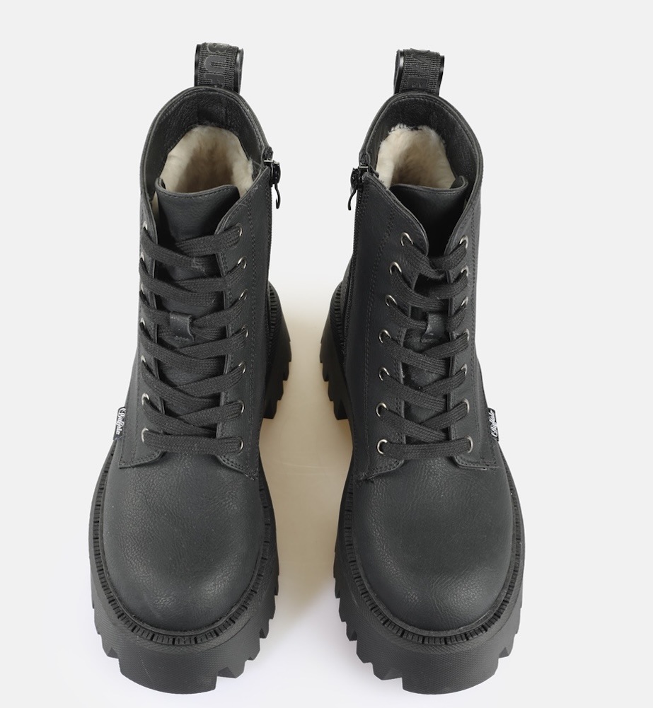 Buffalo Schnürboots »Aspen Lace Up Warm«  Plateauboots, Bikerboots mit Schnürung und Reißverschluss