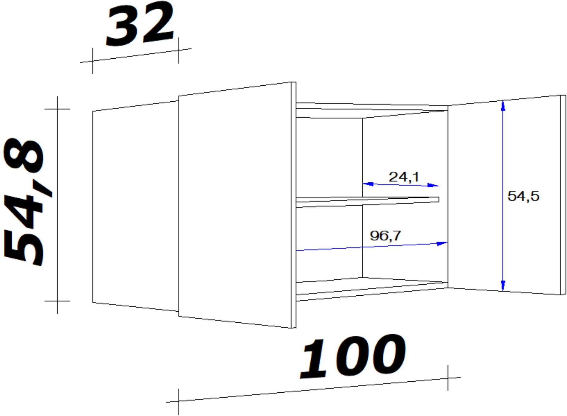 Flex-Well Hängeschrank »Sellin« 1 Stk. tlg. (B x H x T) 100 x 54,8 x 32 cm