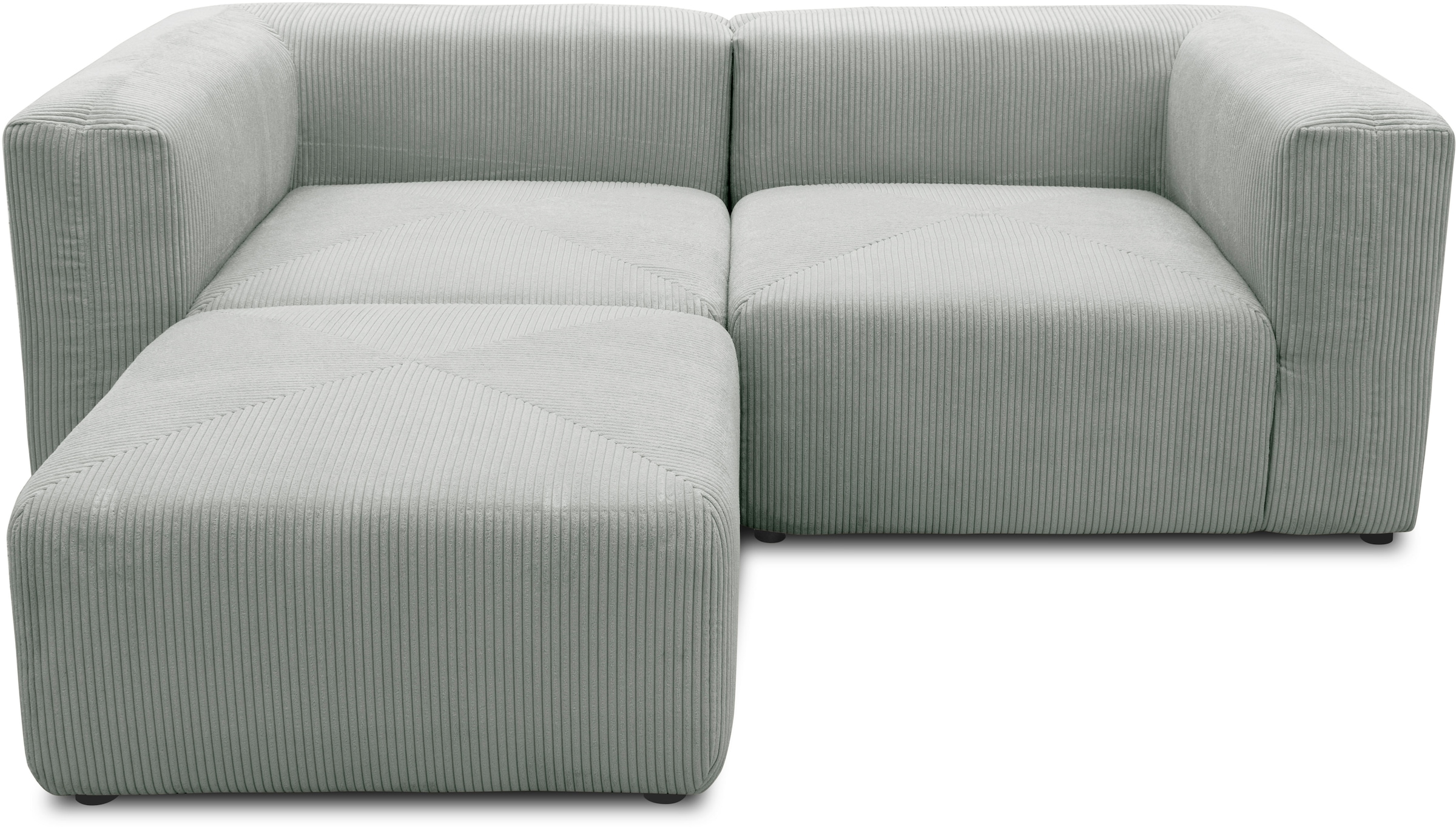 RAUM.ID Ecksofa »Gerrid L-Form«, Cord, Modulsofa, bestehend aus 2 Eckelementen + 1 Hocker