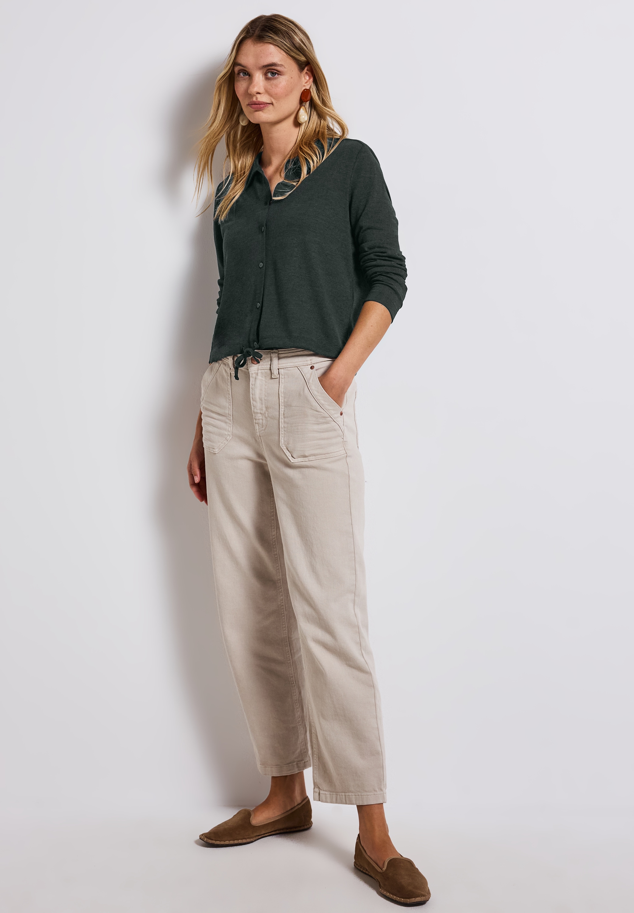 STREET ONE Strickjacke, mit Hemdkragen und Knopfleiste