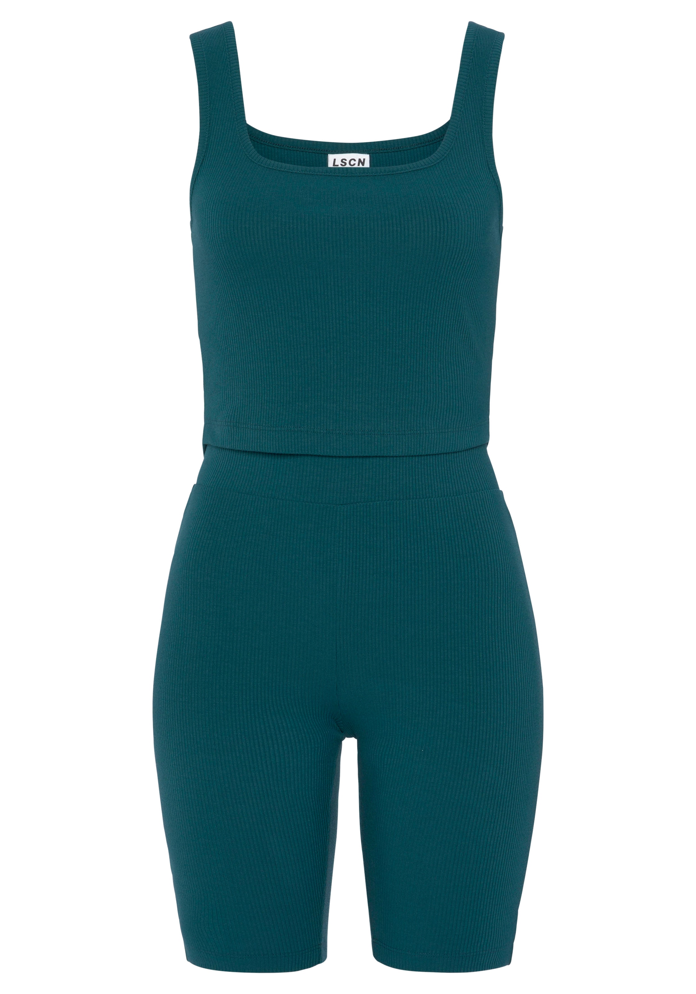 LASCANA Shorty, bestehend aus Top und Shorts aus Rippmaterial, Homewear-Set
