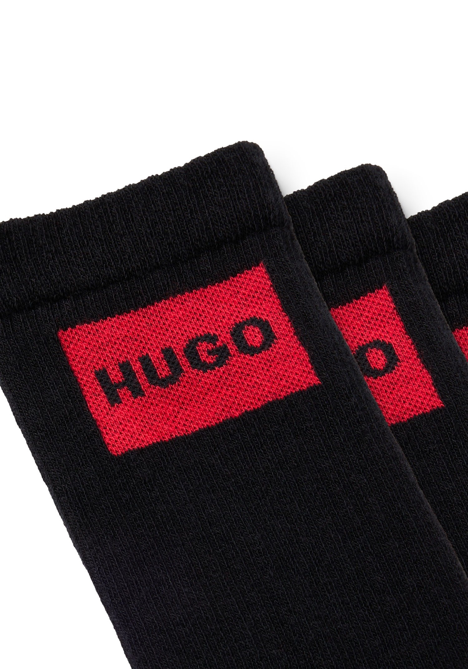 HUGO Underwear Freizeitsocken »3P QS RIB LABEL«, (Packung, 3 Paar, 3er), mit kontrastfarbenen HUGO Logo