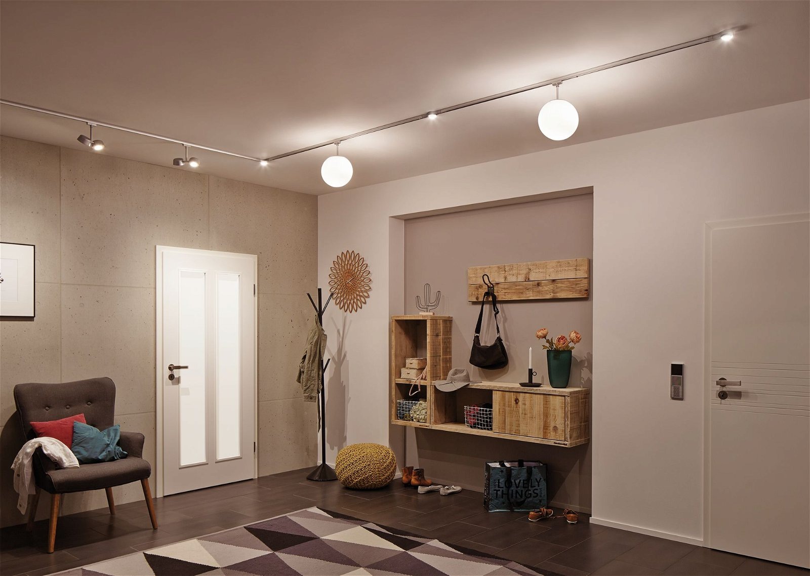 Paulmann Schienensystem-Leuchten »URail Schienenspot Pellet 2x350lm 2x6,7W 2700K 230V Chrom matt, Weiß« 1 Stk. tlg. dimmbar, Doppelspot